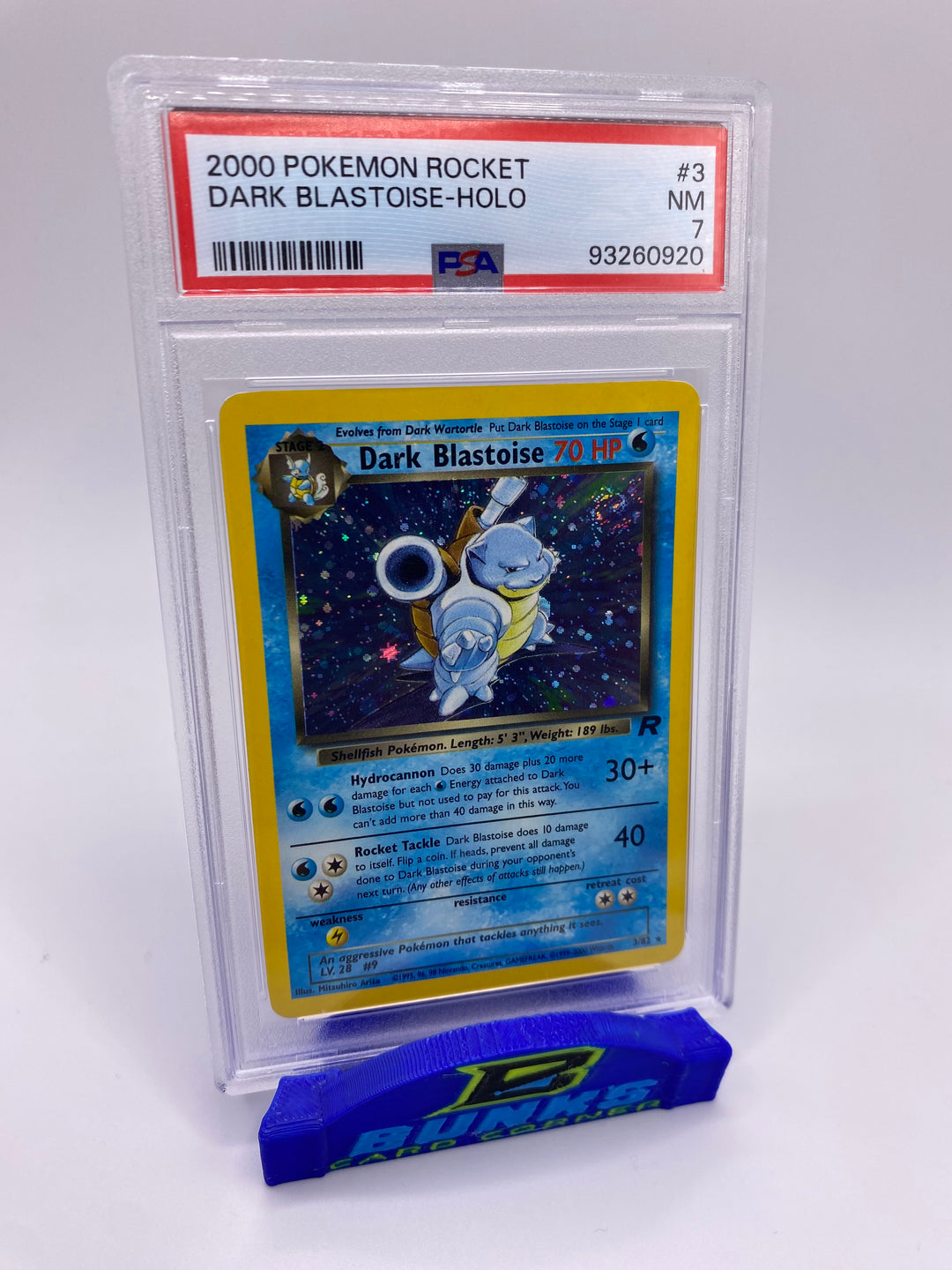 PSA 7 Dark Blastoise Holo Team Rocket 2000