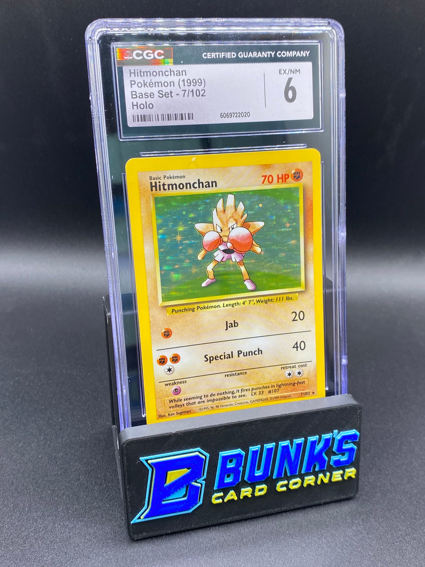 Hitmonchan Holo Base Set CGC 6