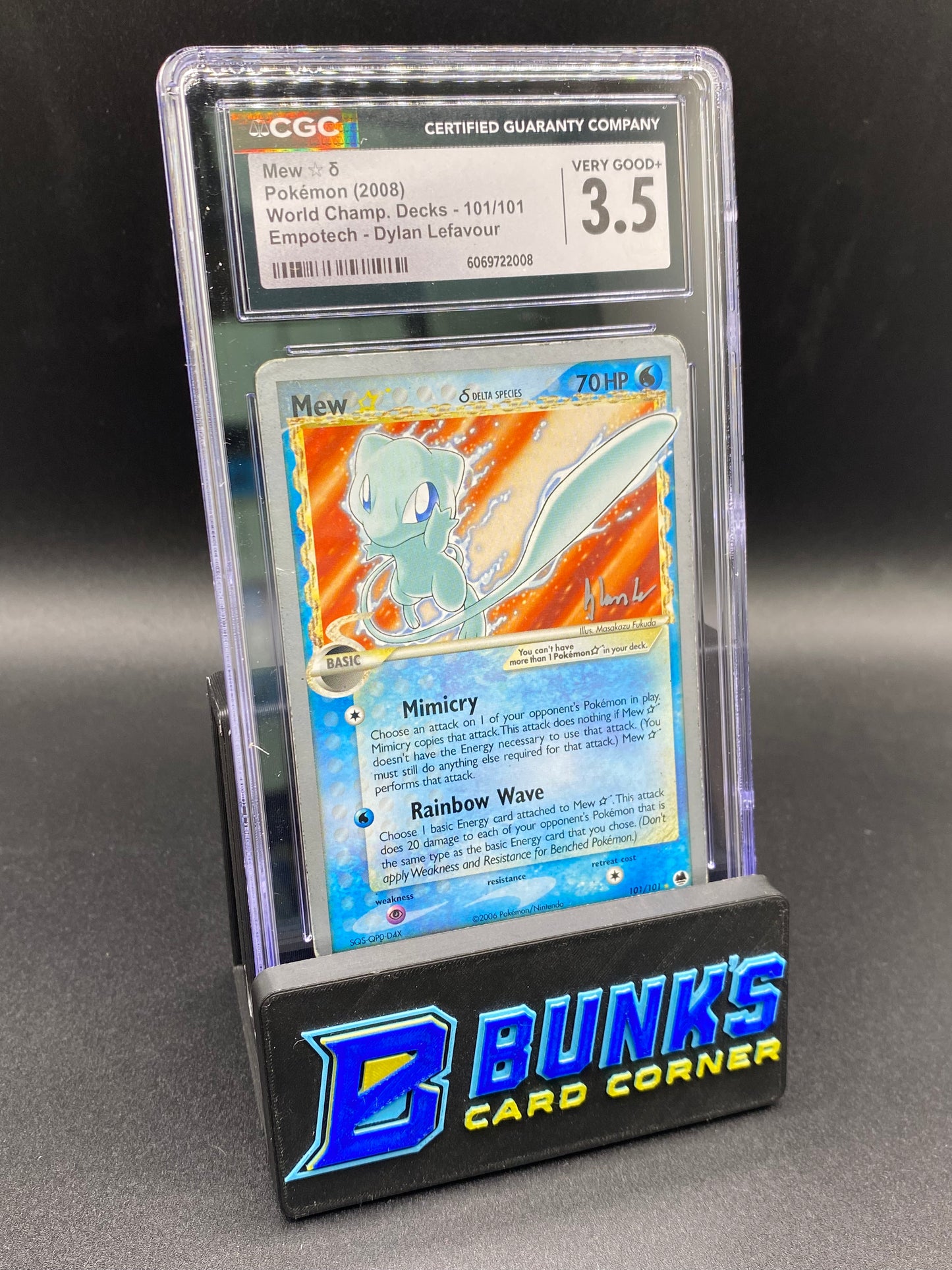 Mew Shiny Gold Star Delta Species CGC 3.5 World Championship