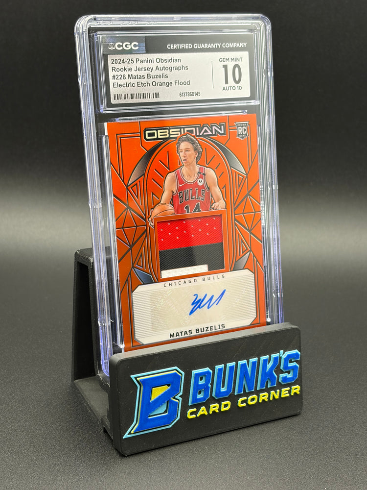 2024-25 Matas Buzelis Electric Etch Orange Flood Rookie Jersey Auto CGC 10 Auto 10