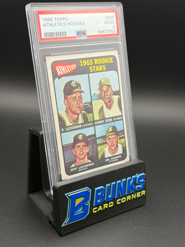 1965 Rene Lachemann & Johnny Odom & Skip Lockwood & Tim Hunter Athletics Rookies PSA 2