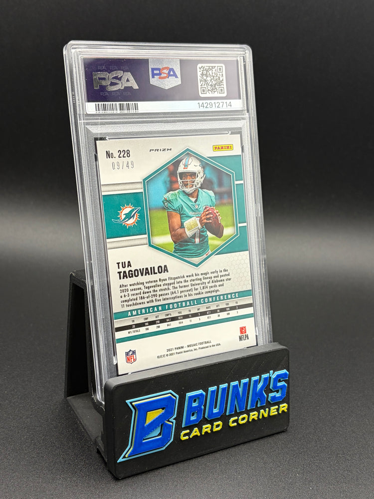 2021 Tua Tagovailoa Purple Mosaic PSA 10 9/49