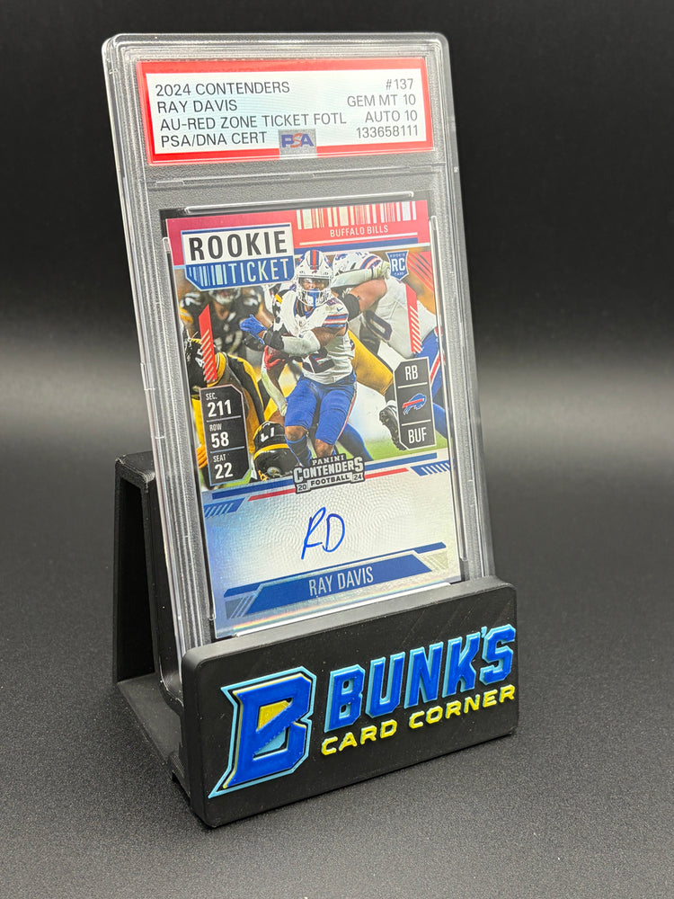 2024 Ray Davis AU Red Zone Ticket Foil PSA 10 Auto 10 RC