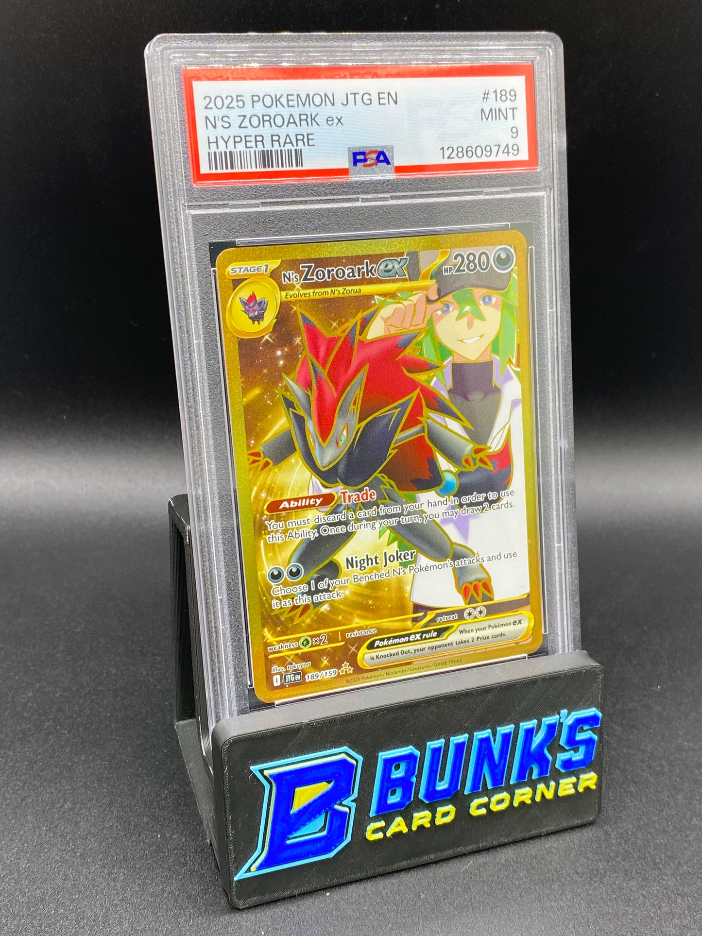 N's Zoroark ex Hyper Rare Journey Together PSA 9