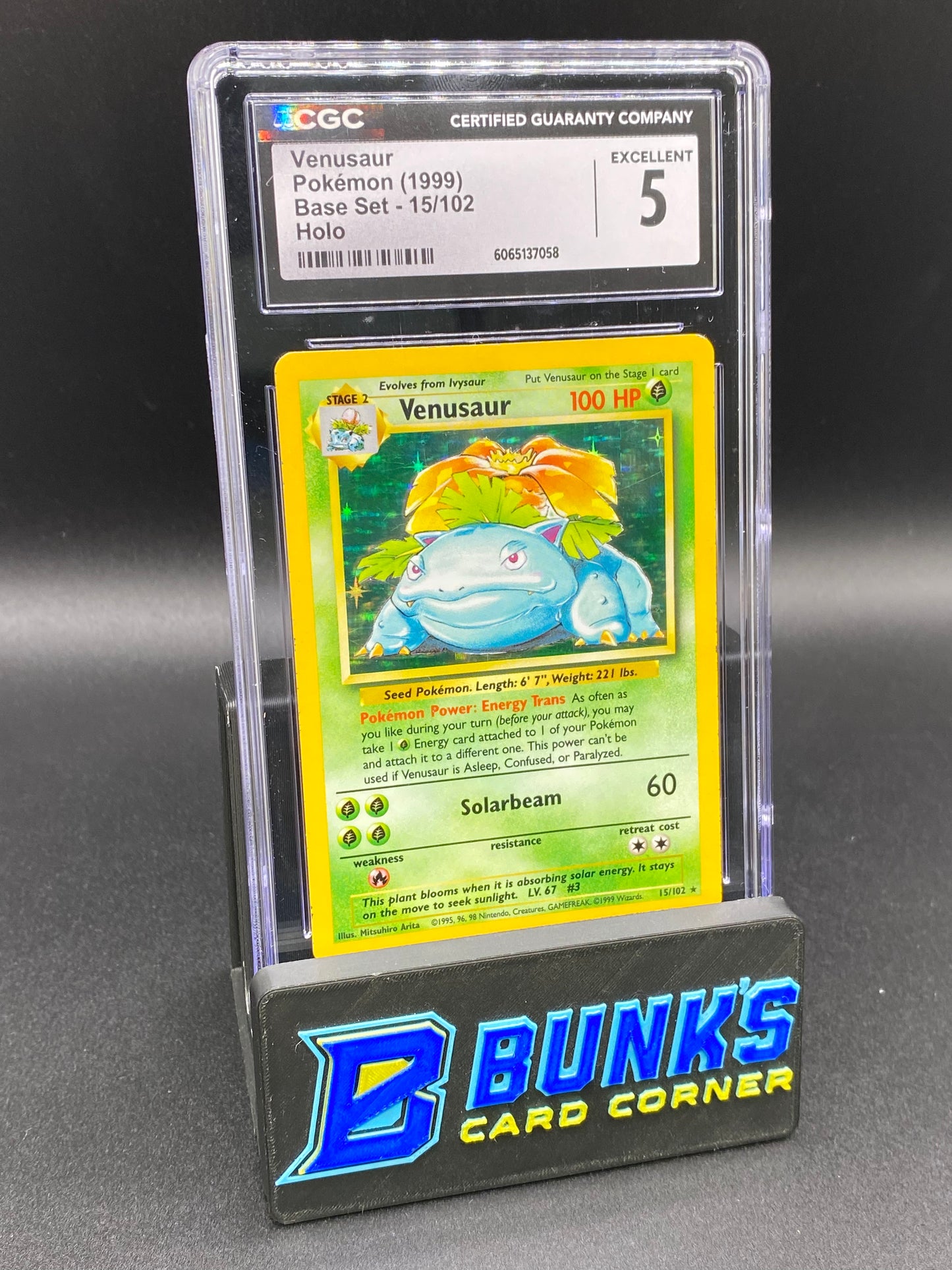 Venusaur Holo Base Set CGC 5