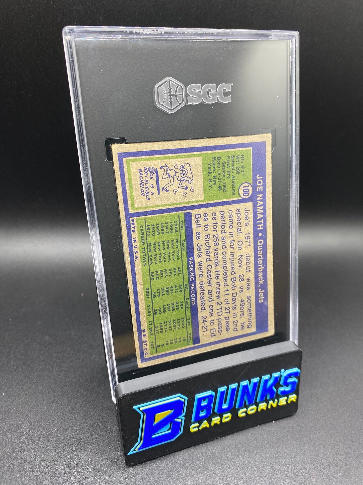 1972 Joe Namath SGC 8 (Box 29)