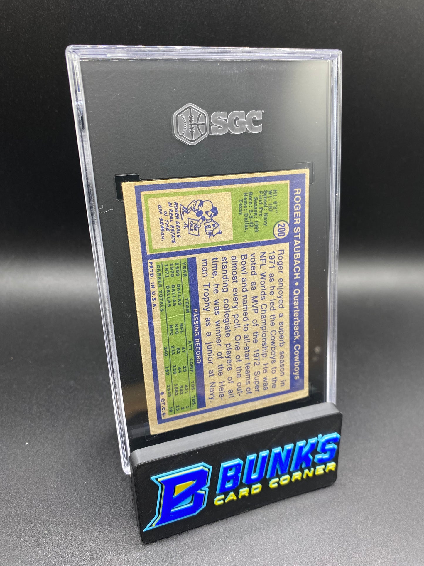 1972 Roger Staubach SGC 2 (Box 29)