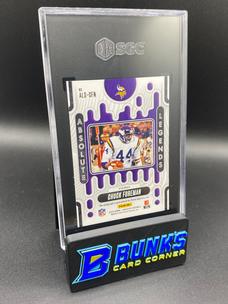 2024 Chuck Foreman Absolute Legends Sig. Book end SGC 10/9