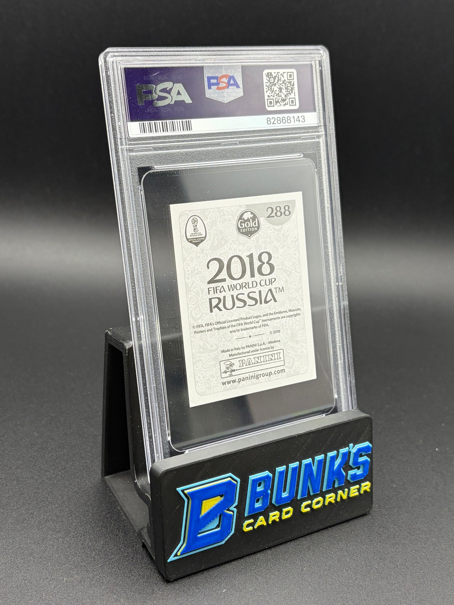 2018 Lionel Messi Stickers Gold World Cup PSA 8