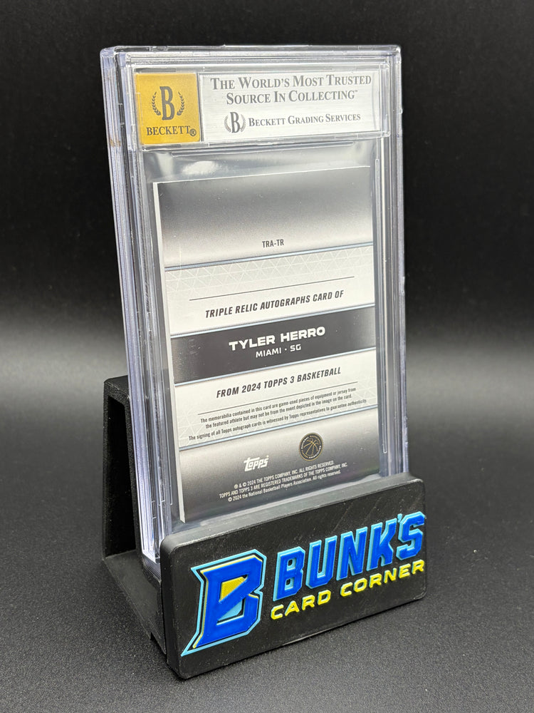 2023-24 Tyler herro Triple Relics Auto Prime Bronze AU Beckett Auto 10 10/20