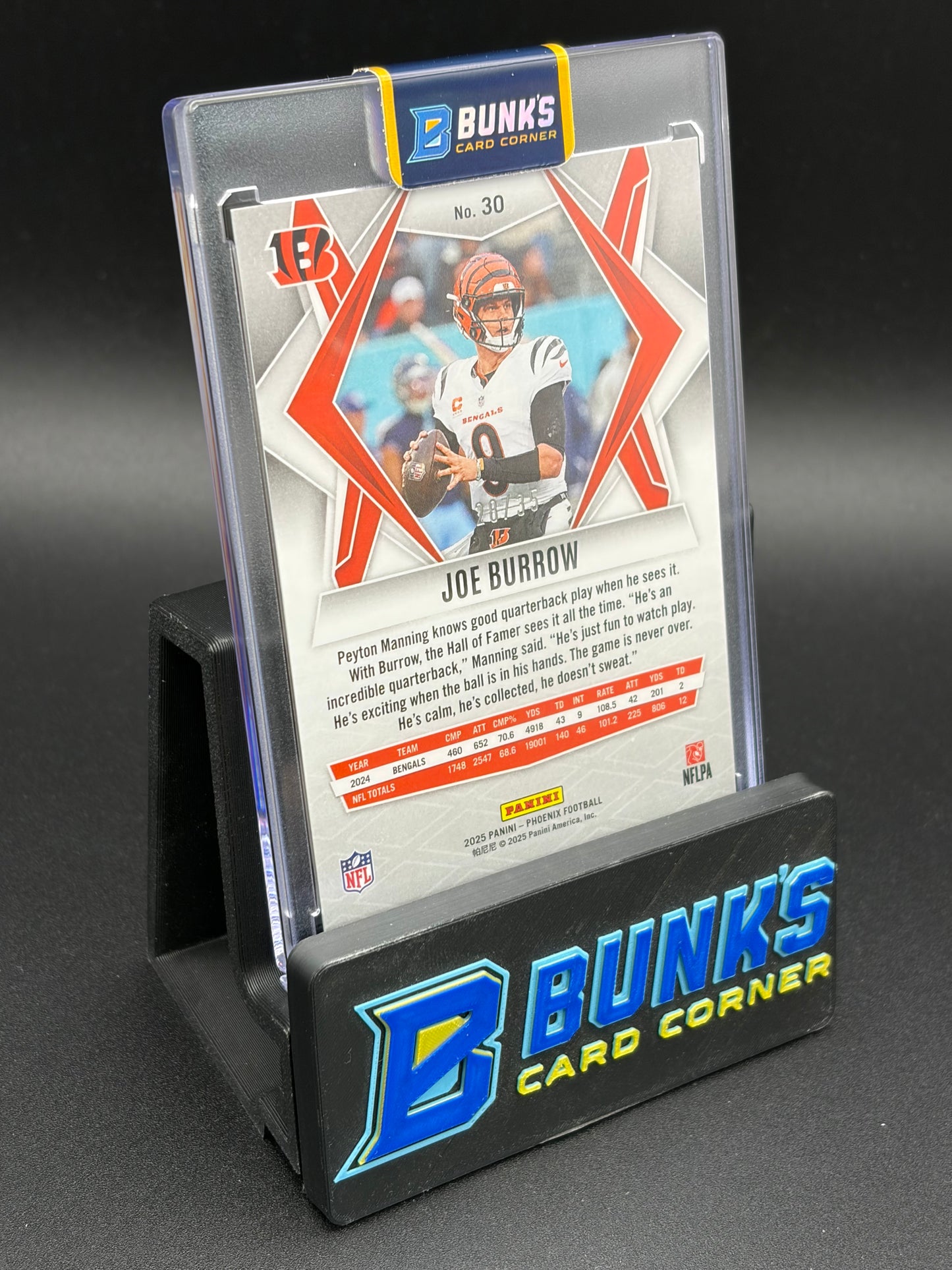 2025 Joe Burrow Panini Phoenix Yellow and Orange 28/35
