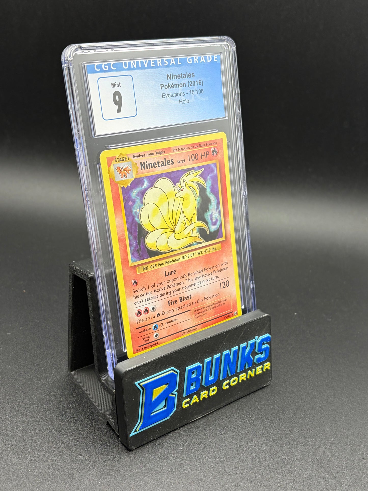 Ninetales Holo Evolutions CGC 9