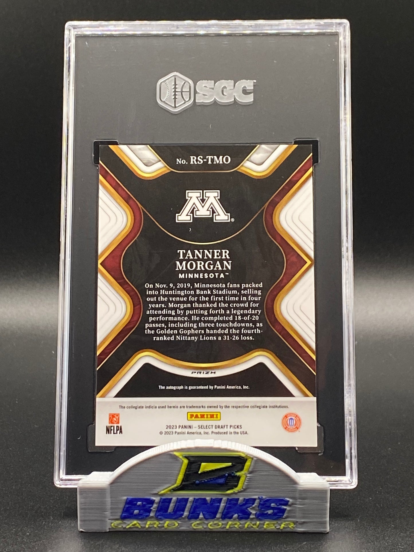 2023 Tanner Morgan AUTOGRAPHED Red Prizm SGC 10|9.5 (Box 18)