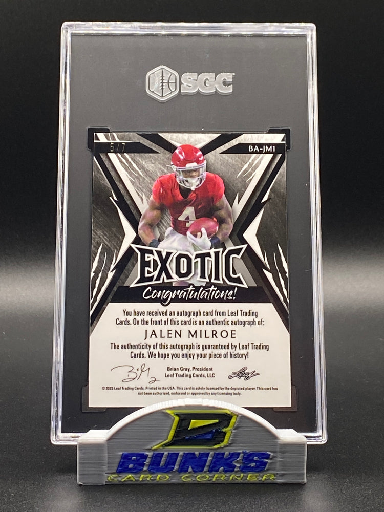 2023 Jalen Milroe AUTOGRAPHED Chameleon Crystal 5/7 SGC 10|10