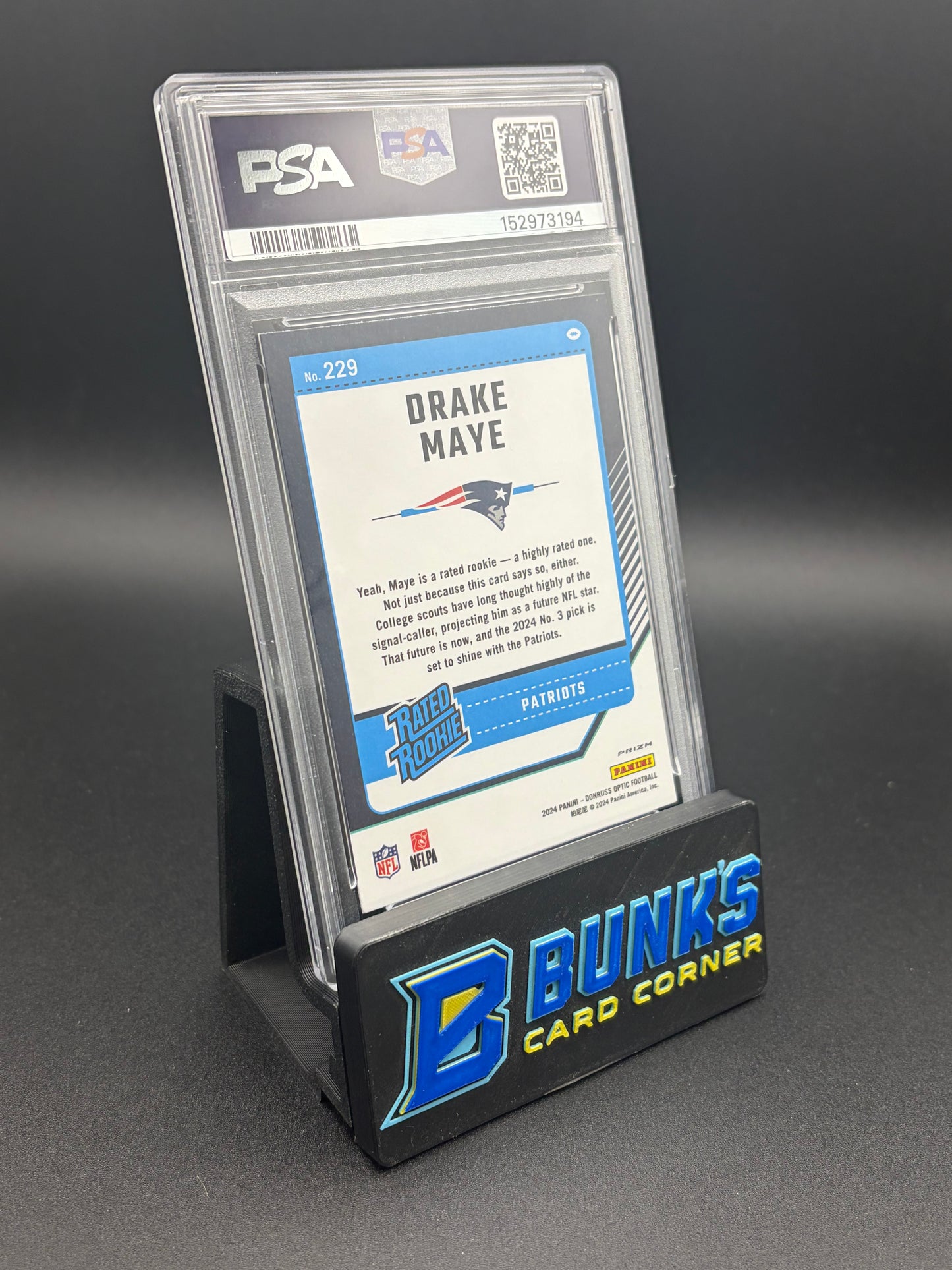 2024 Drake Maye Holo Donruss Optic PSA 10 RC