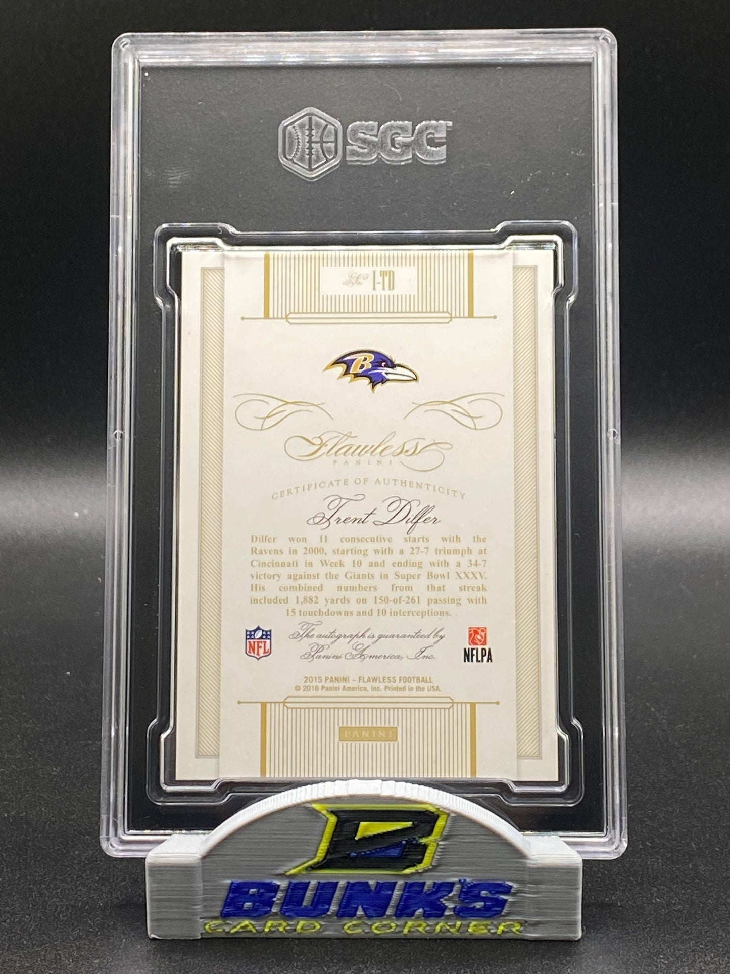 2015 Trent Dilfer AUTOGRAPHED Inscriptions 13/25 (Box 19)