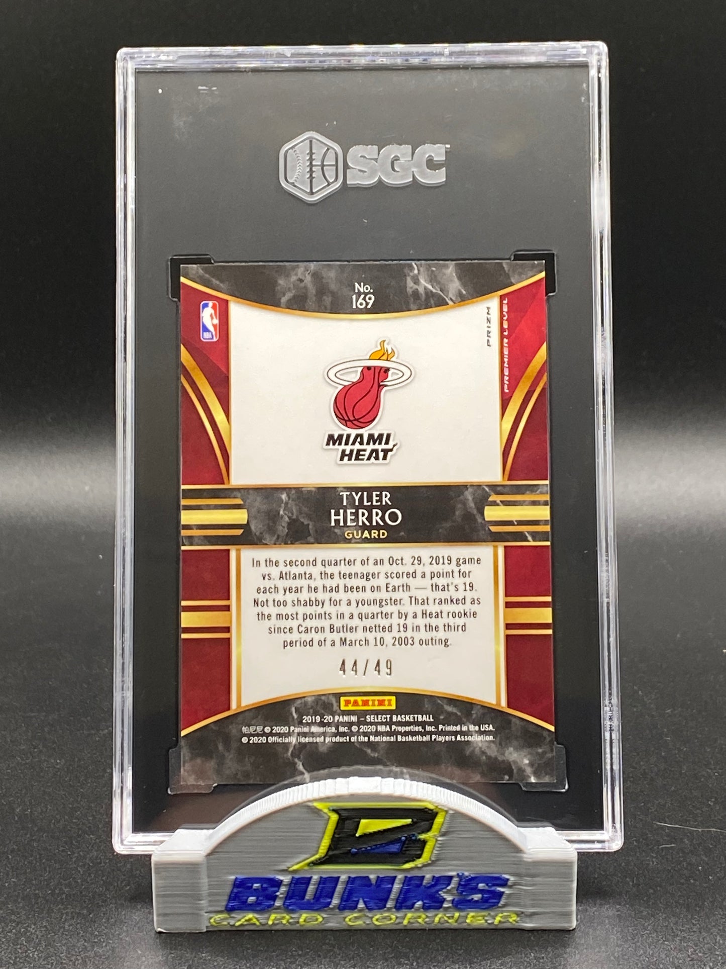 2019-20 Tyler Herro Red Disco Prim 44/49 SGC 9.5 (Box 20)