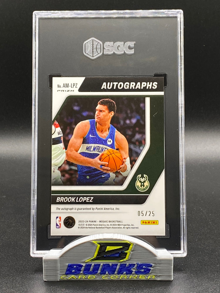 2023-24 Brook Lopez AUTOGRAPHED White Prizm 5/25