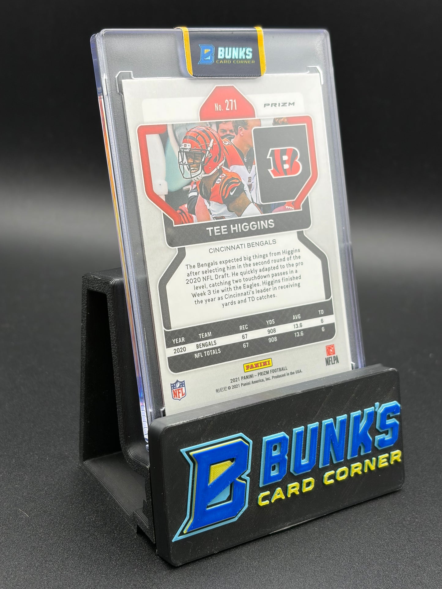 2021 Tee Higgins Red Black Checkerboard Prizm