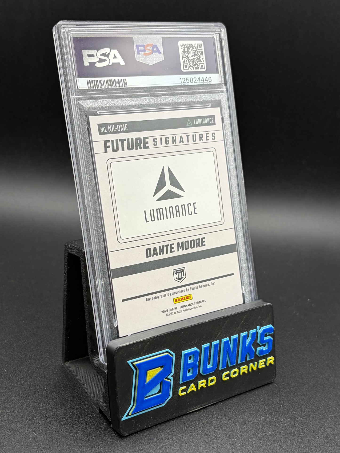 2025 Dante Moore Future Signature Nil Red Luminance PSA 9