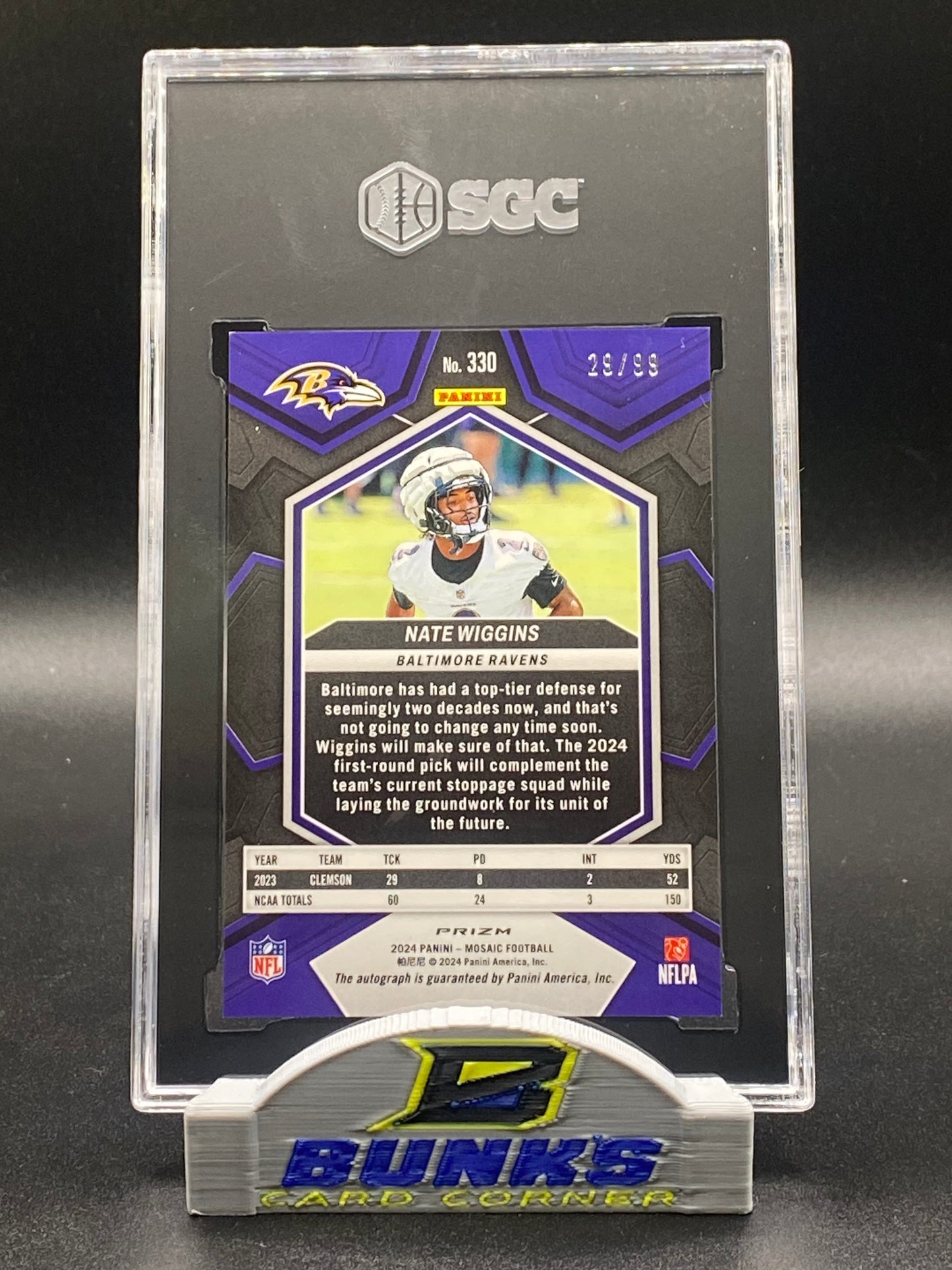 2024 Nate Wiggins AUTOGRAPHED Blue Prizm 29/99 (Box 21)