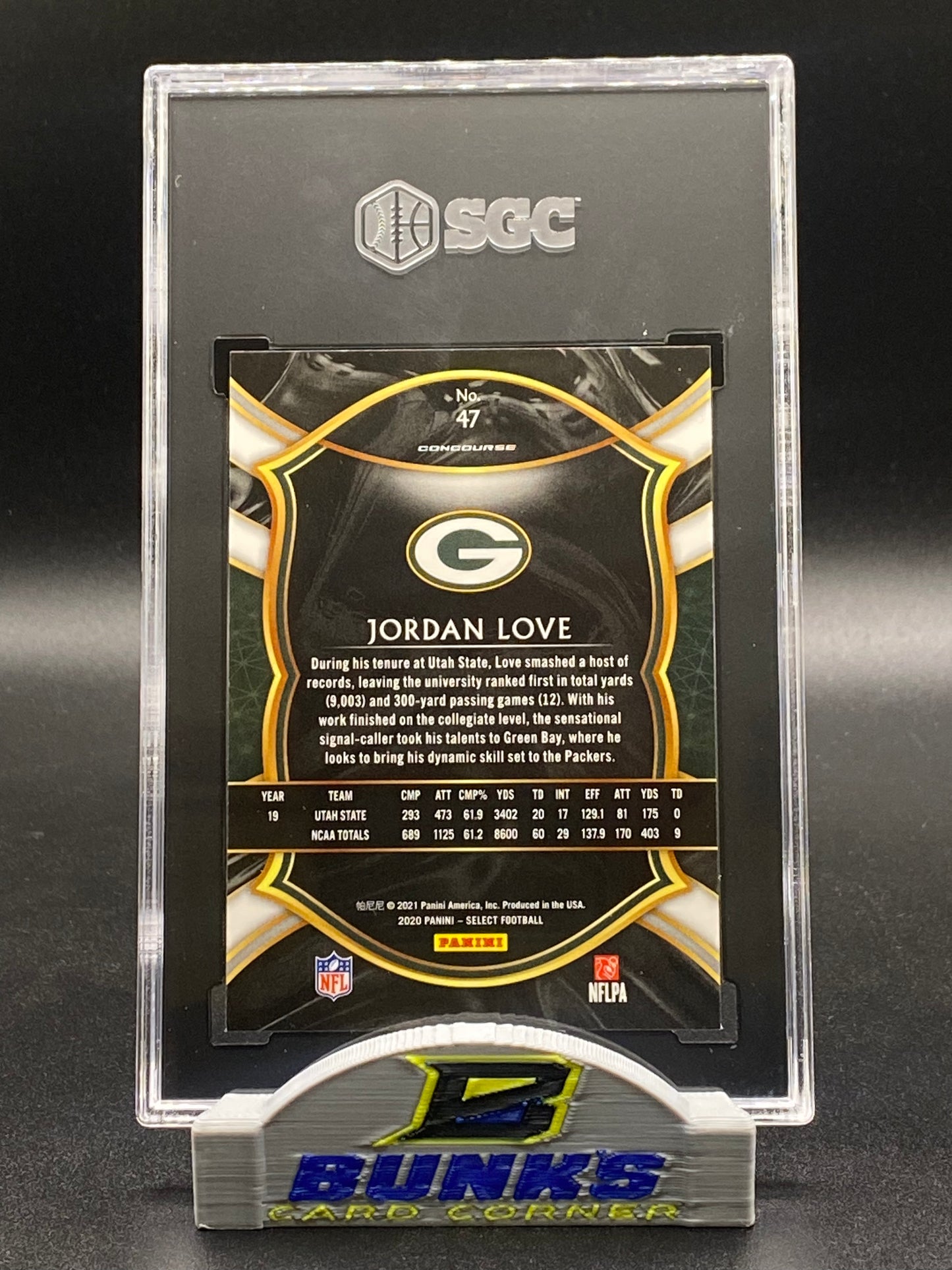 2020 Jordan Love Rookie Card SGC 10 (Box 21)