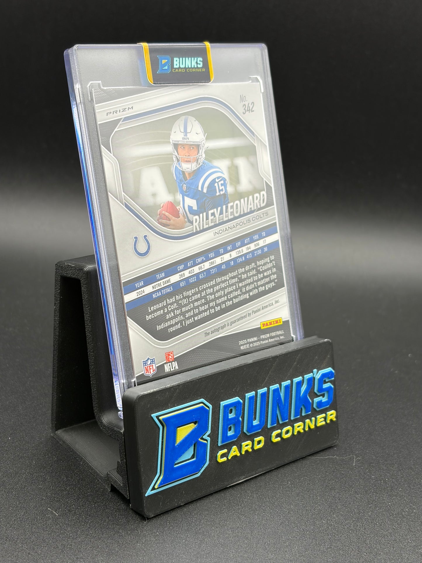2025 Riley Leonard Prizm Panini Silver RC Auto