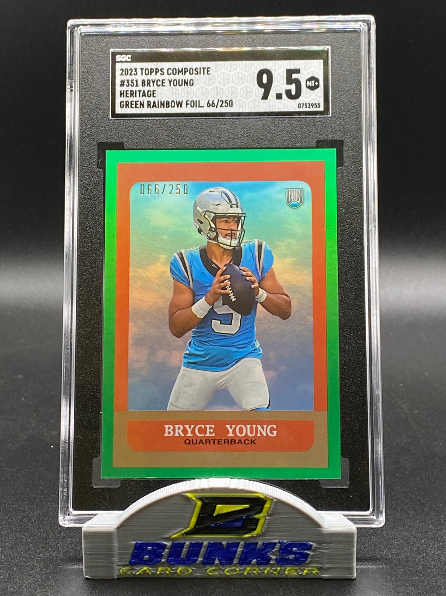 2023 Bryce Young Green Rainbow Foil 66/250 SGC 9.5 (Box 23)