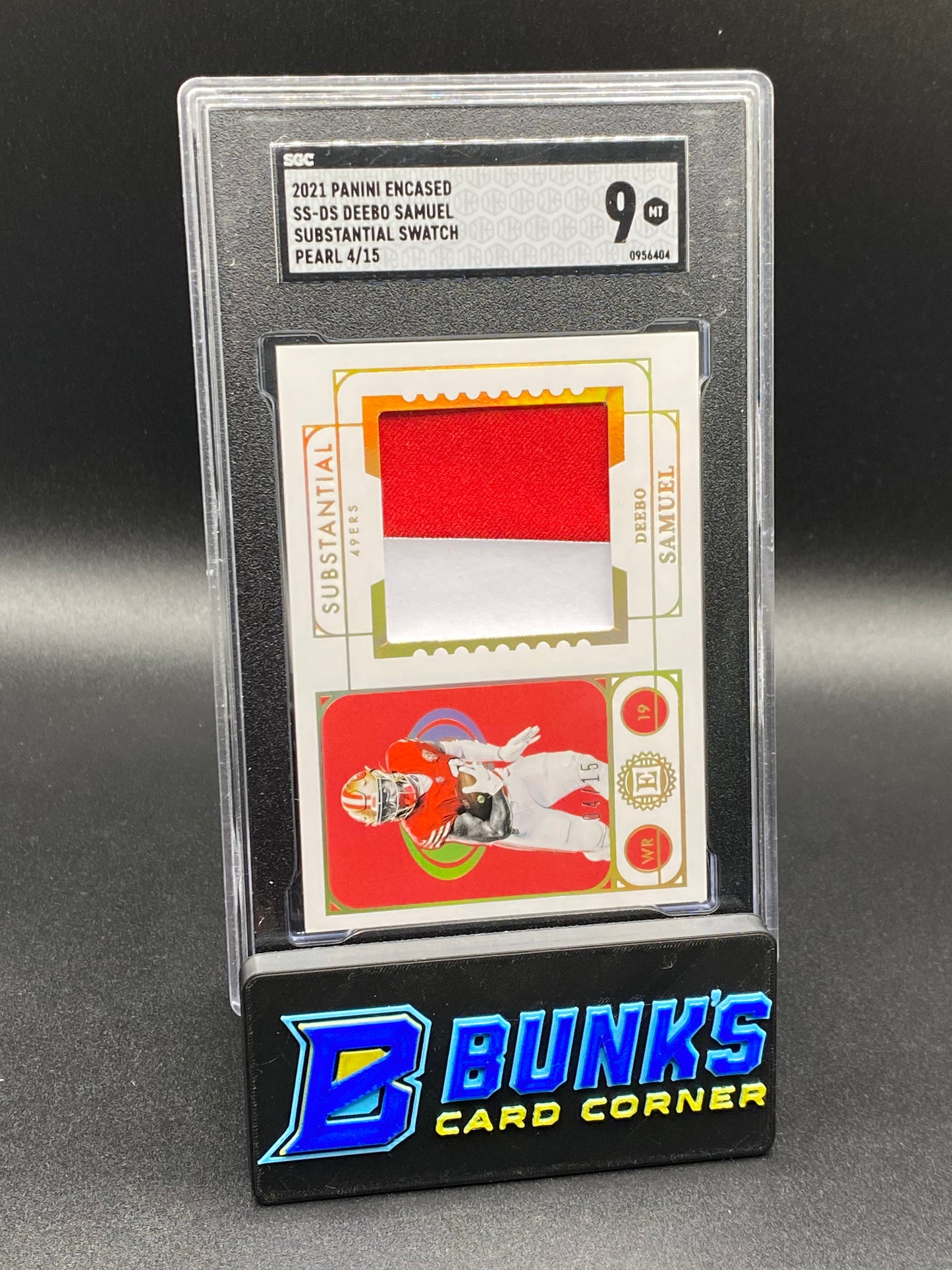 2021 Deebo Samuel Substantial Swatch Pearl Player Worn 4/15 SGC 9 (Box B51)