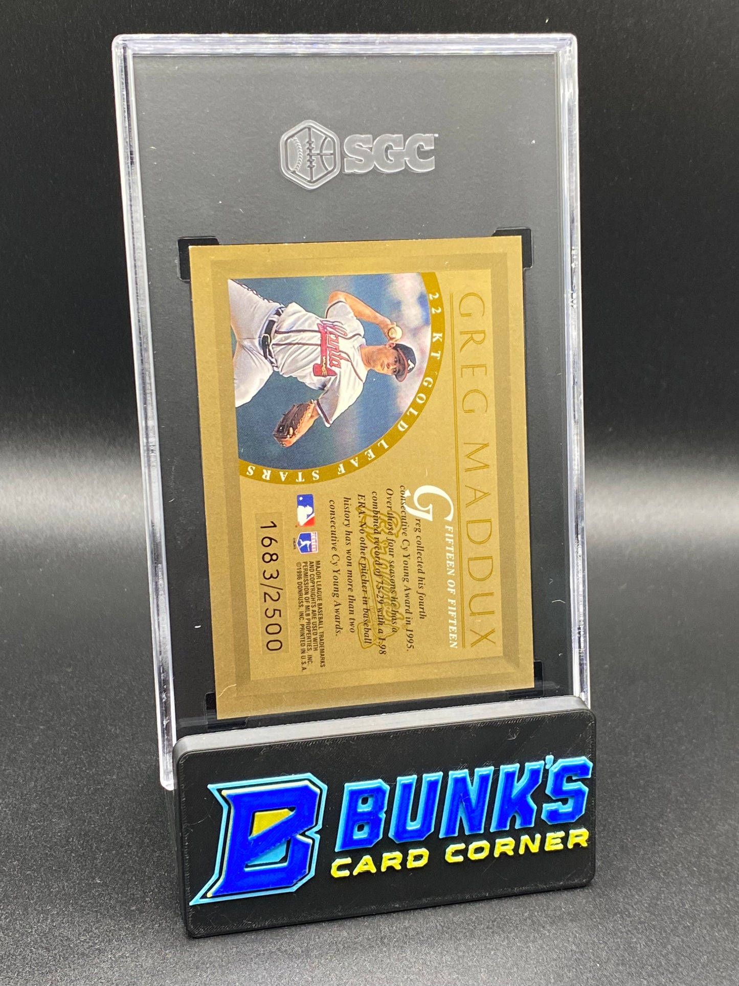 1996 Greg Maddux Gold Leaf Star SGC 9 (Box B51)