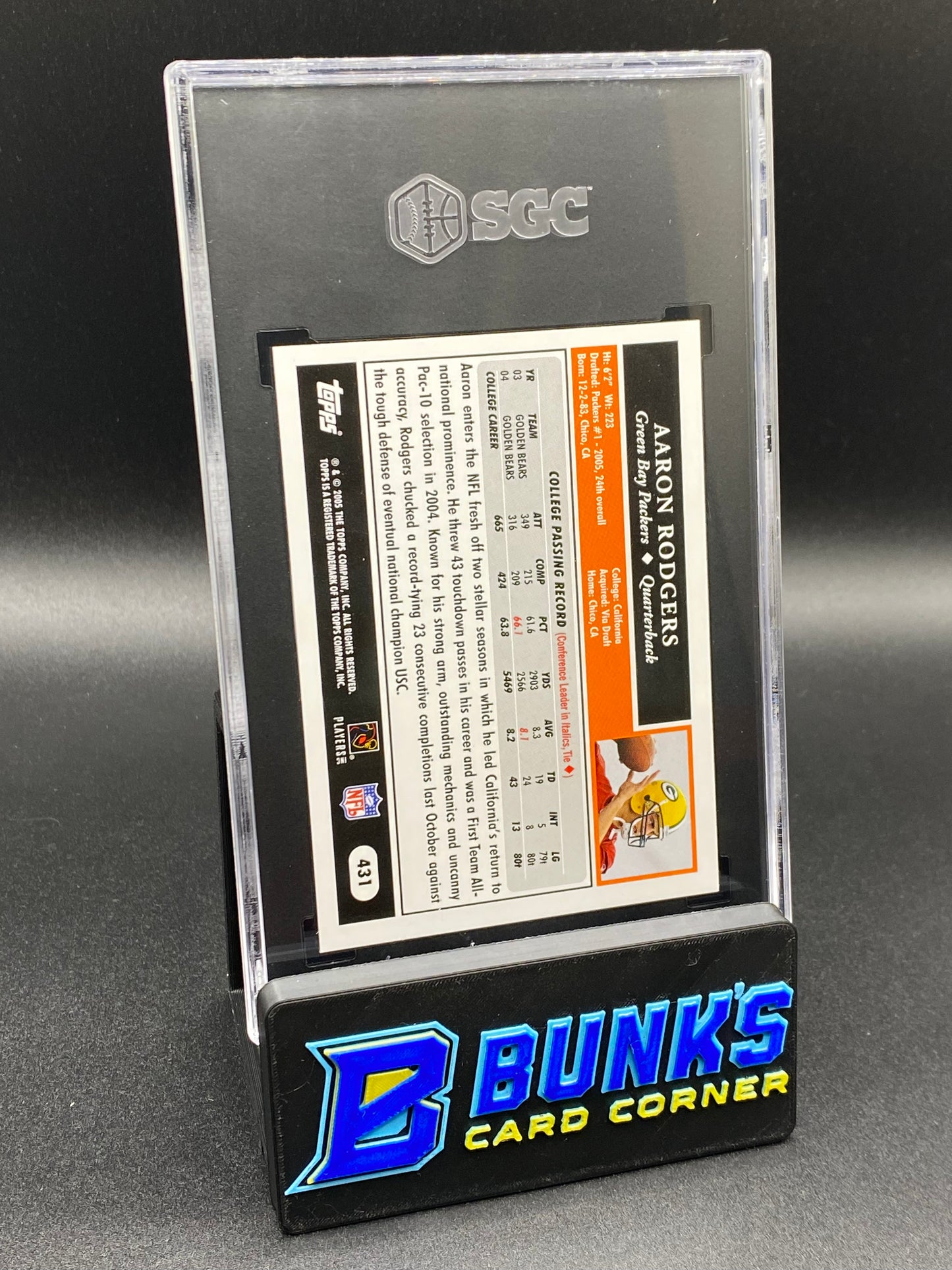 2005 Aaron Rodgers RC SGC Authentic (Box B52)