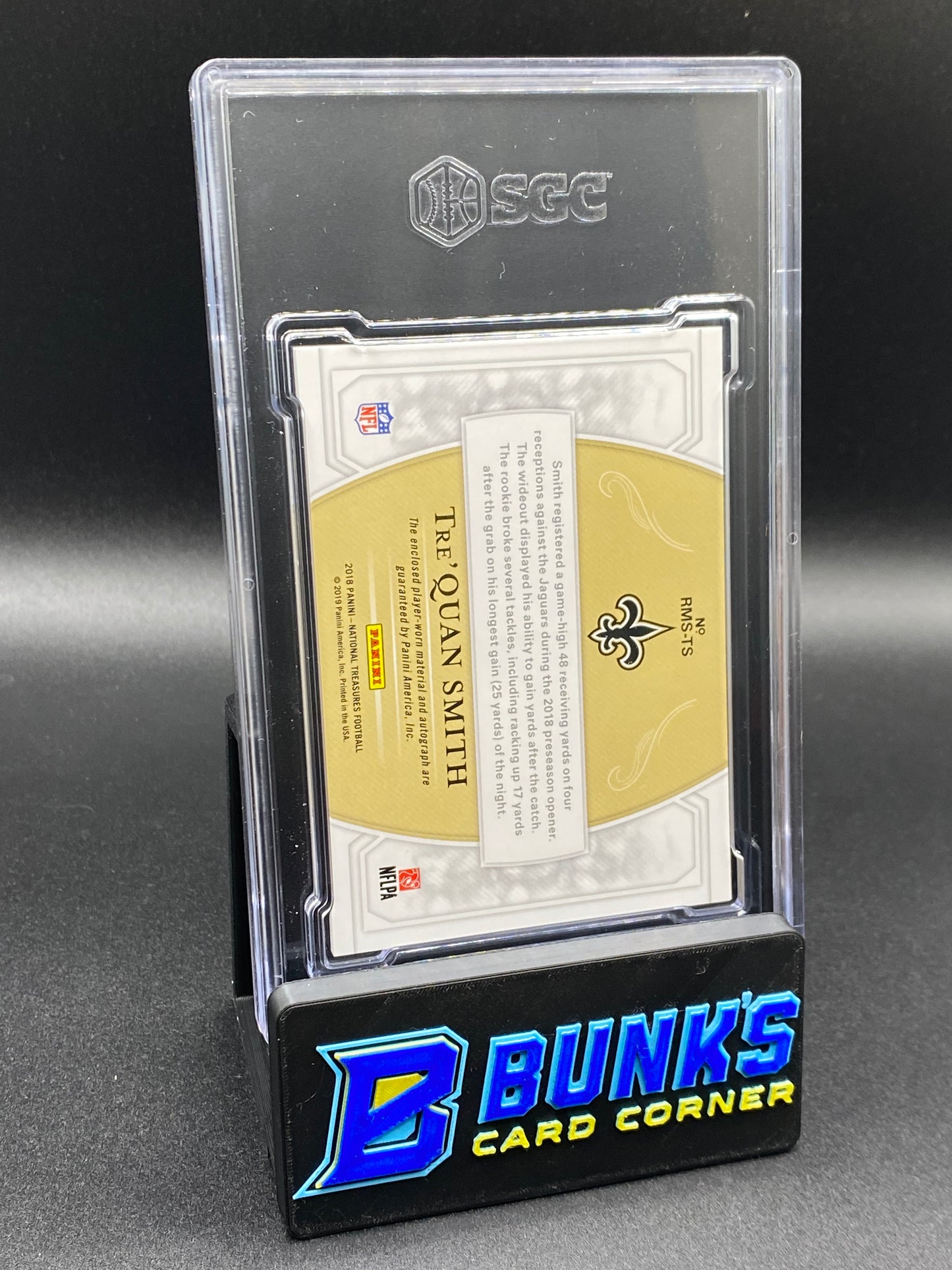 2018 Tre'Quan Smith Rookie Material Sig. Holo Gold SGC Auto. 10 (Box B52)