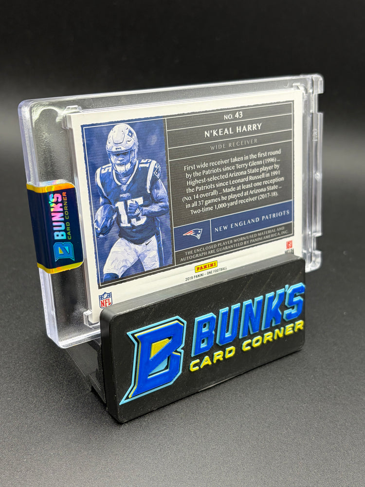 2019 N'Keal Harry Panini One Player Worn Material Auto Double Patch 9/99 RC