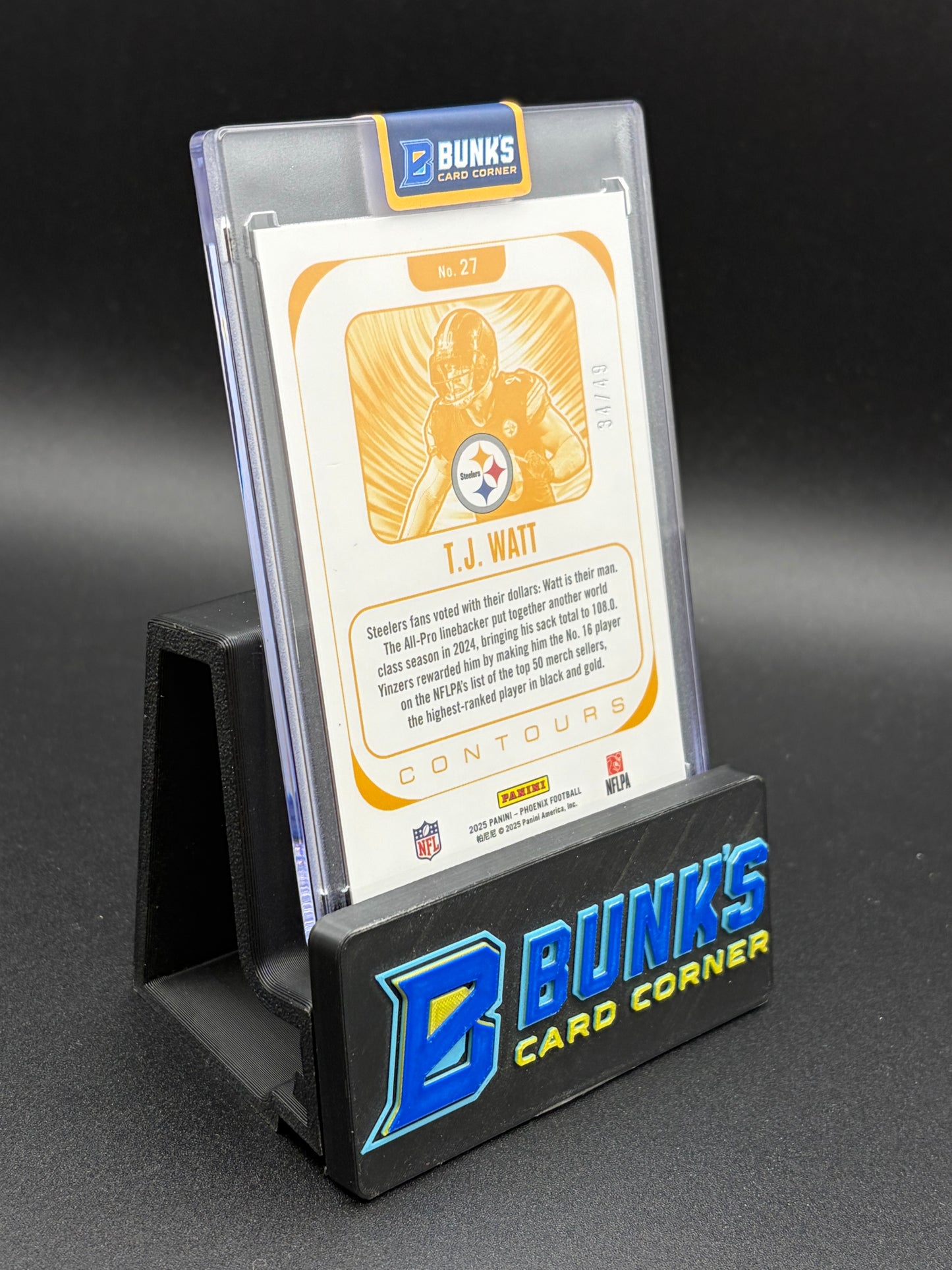 2025 TJ Watt Panini Phoenix Mojo Yellow Contours 34/49
