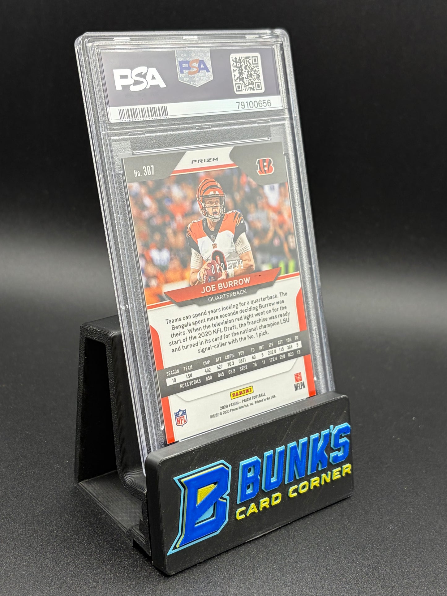 2020 Joe Burrow Blue Wave Prizm PSA 9 RC 82/199