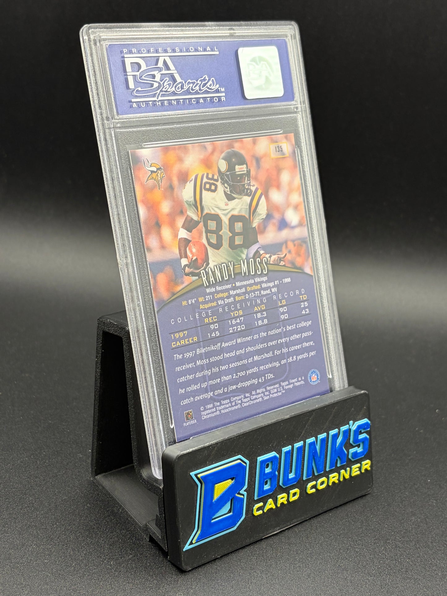 1998 Randy Moss W/Coating Finest PSA 9