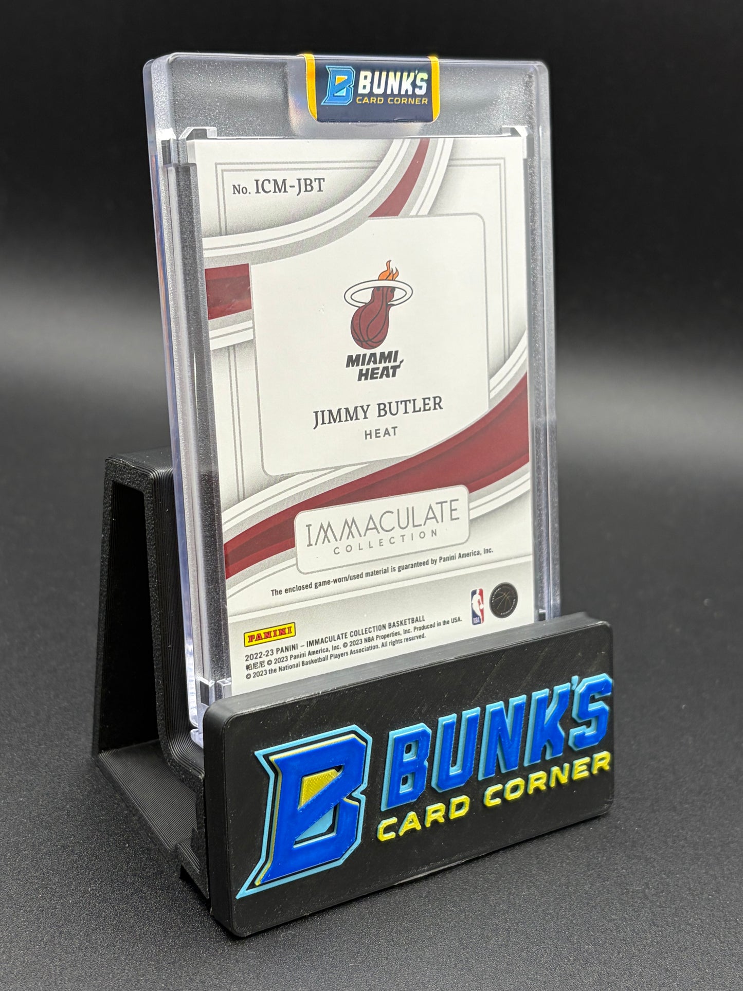 2022-23 Jimmy Butler Immaculate Collection Game Worn Material 12/25