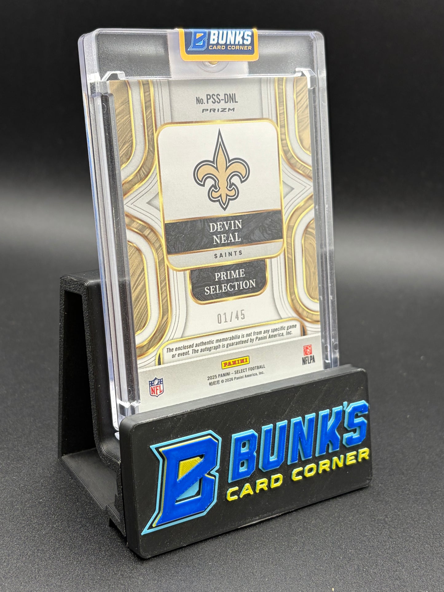 2025 Devin Neal Prime Selection Enclosed Memorabilia Orange RC 1/45