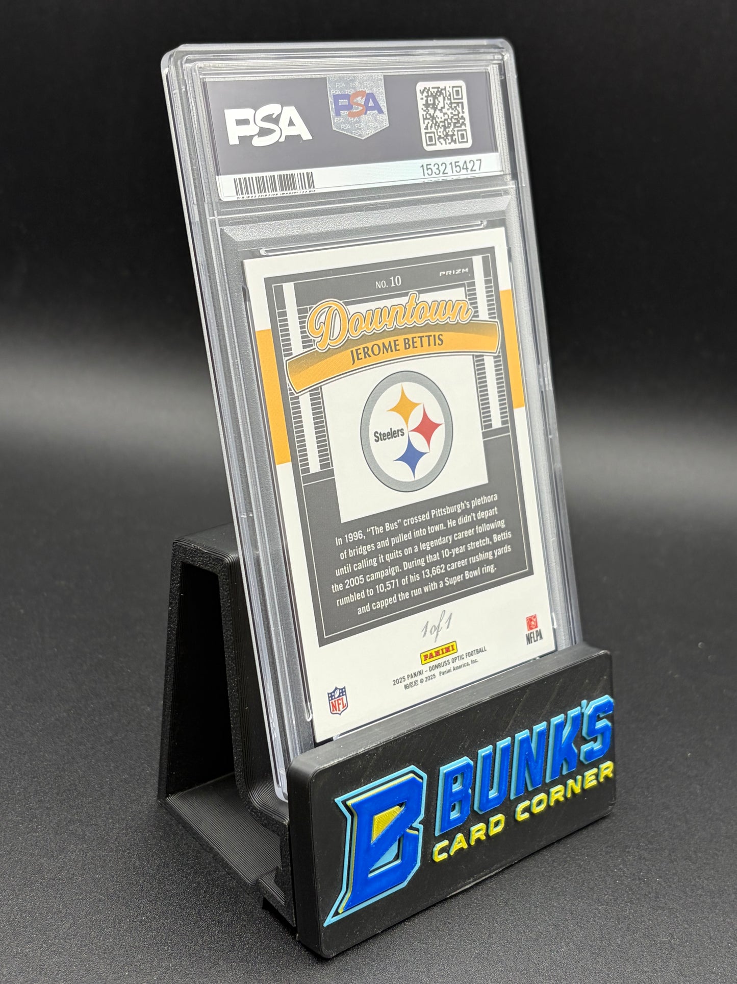 2025 Jerome Bettis Downtown Gold Vinyl 1/1 PSA 10
