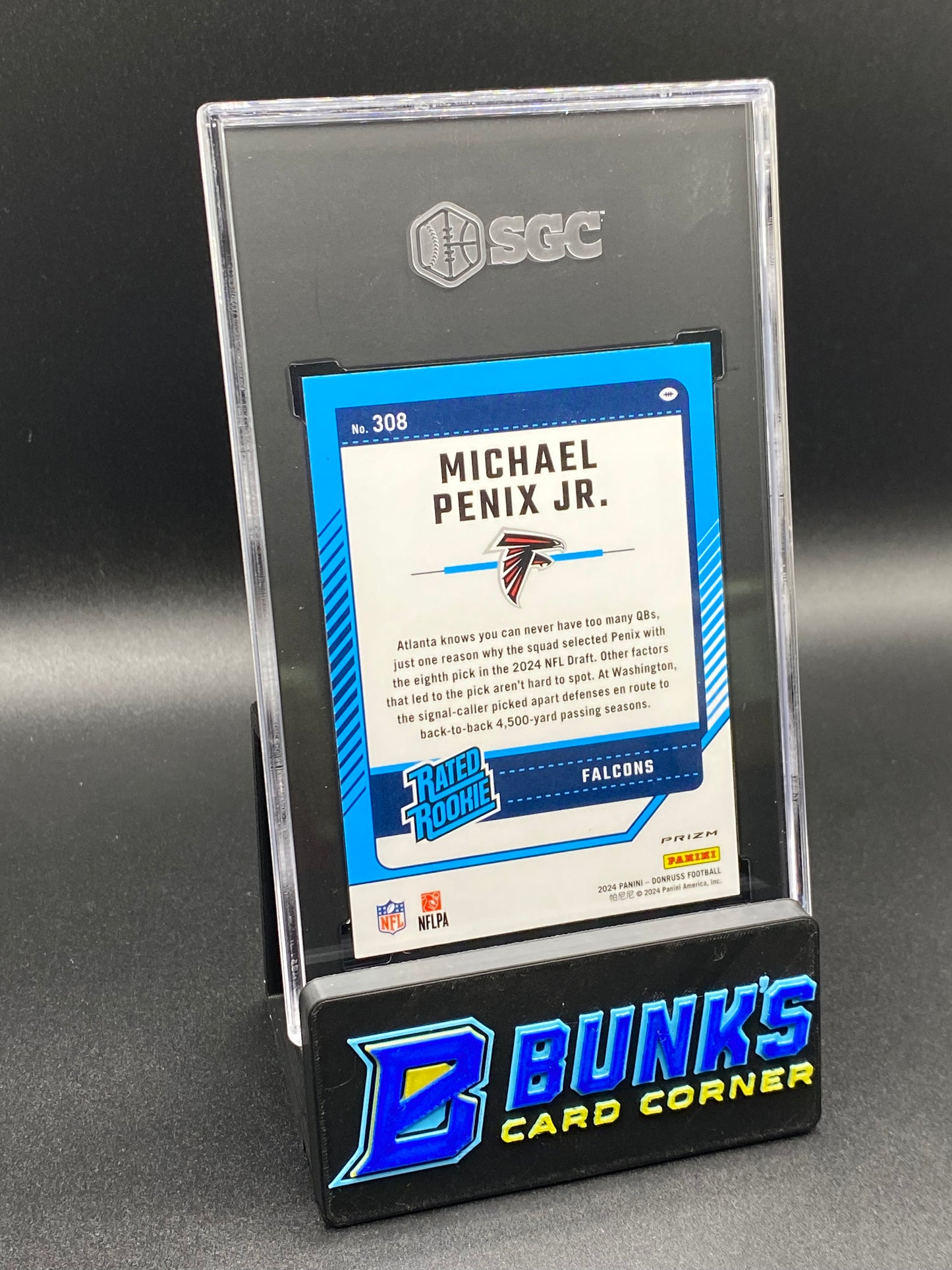 2024 Michael Penix Jr. Optic Preview Red Wave Prizm RC SGC 10 (Box B54)