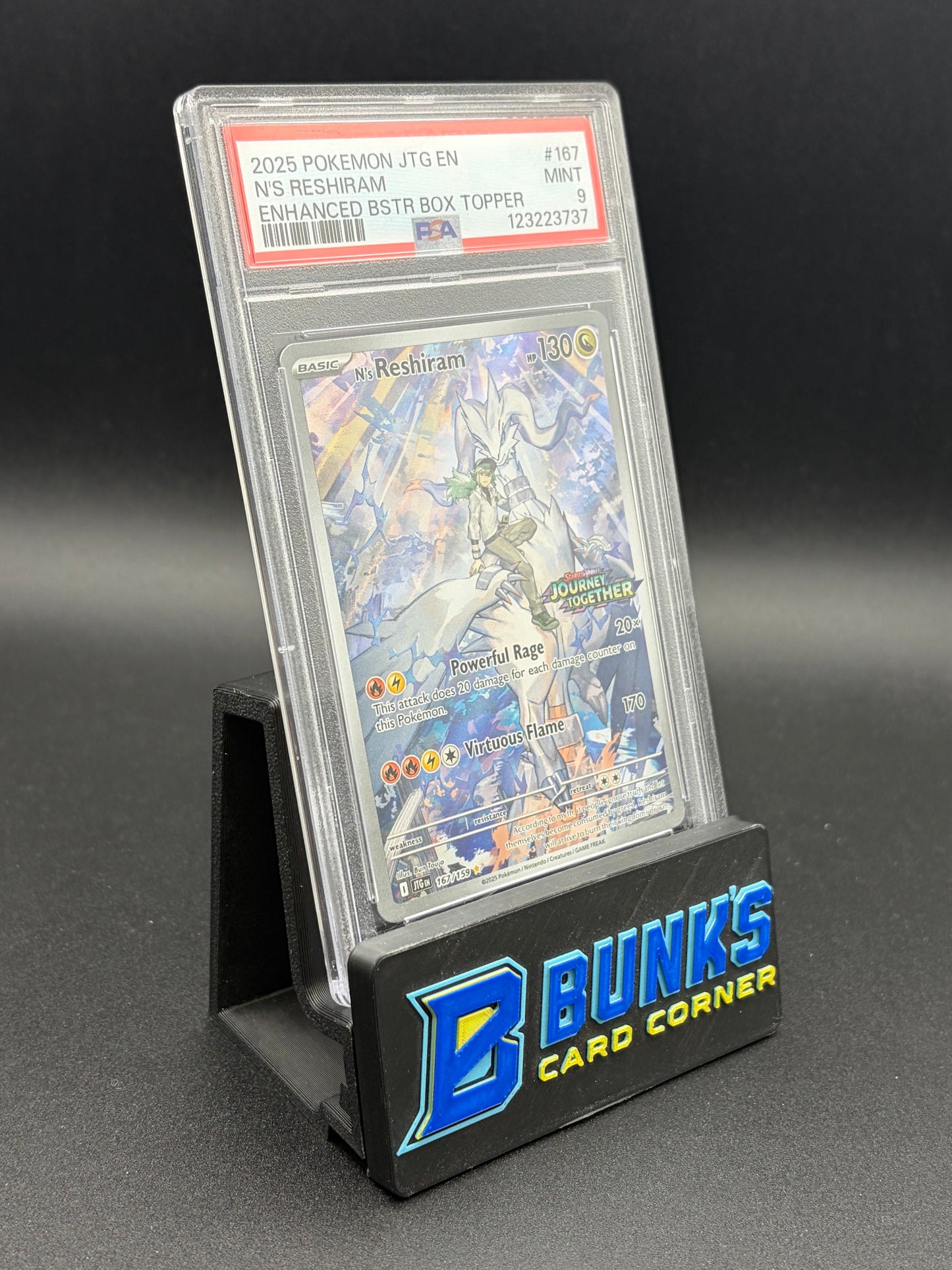 N'S Reshiram Enhanced BSTR Box Topper PSA 9