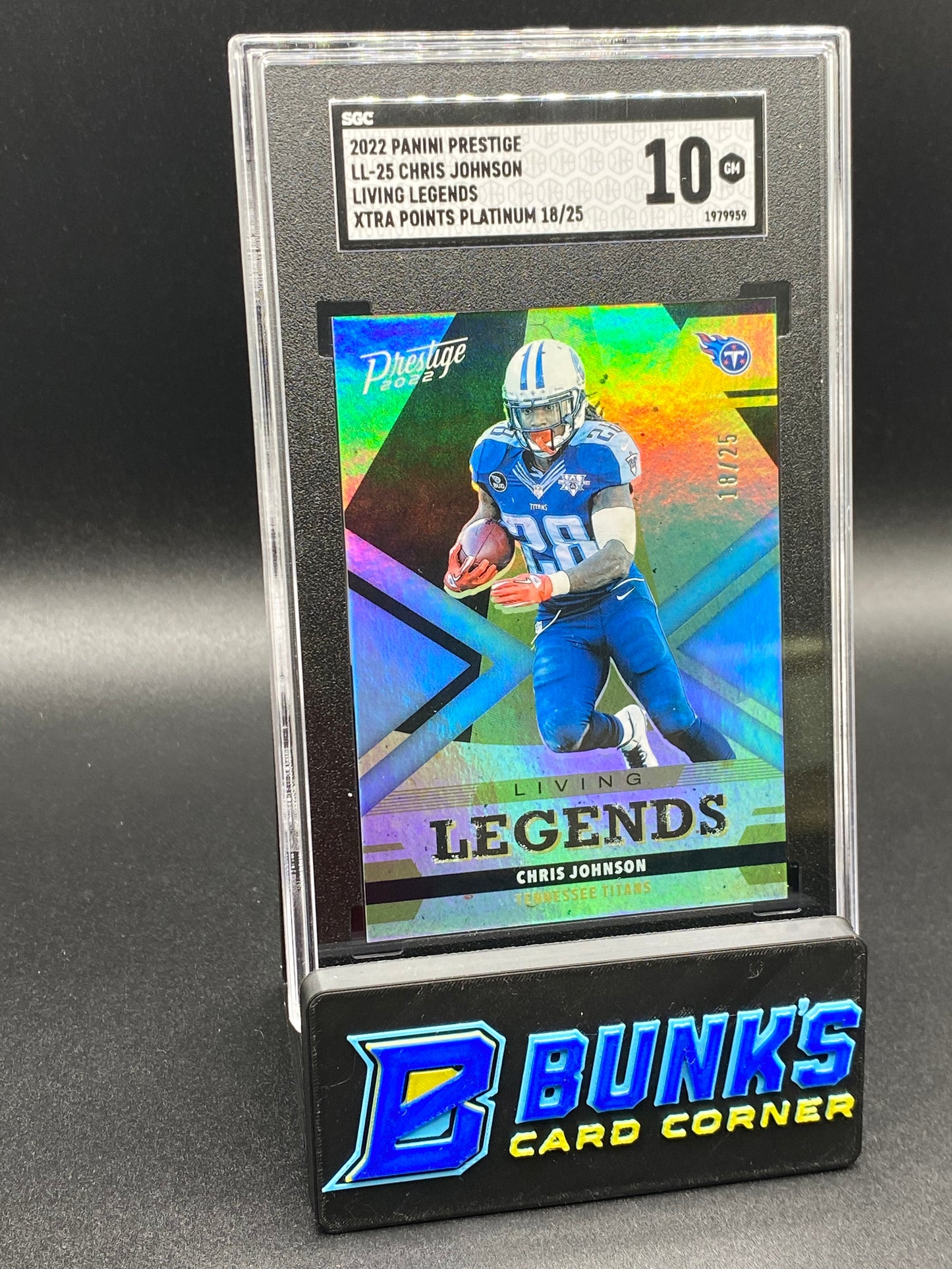 2022 Chris Johnson Living Legends Xtra Points Platinum 18/25 SGC 10 (Box B55)