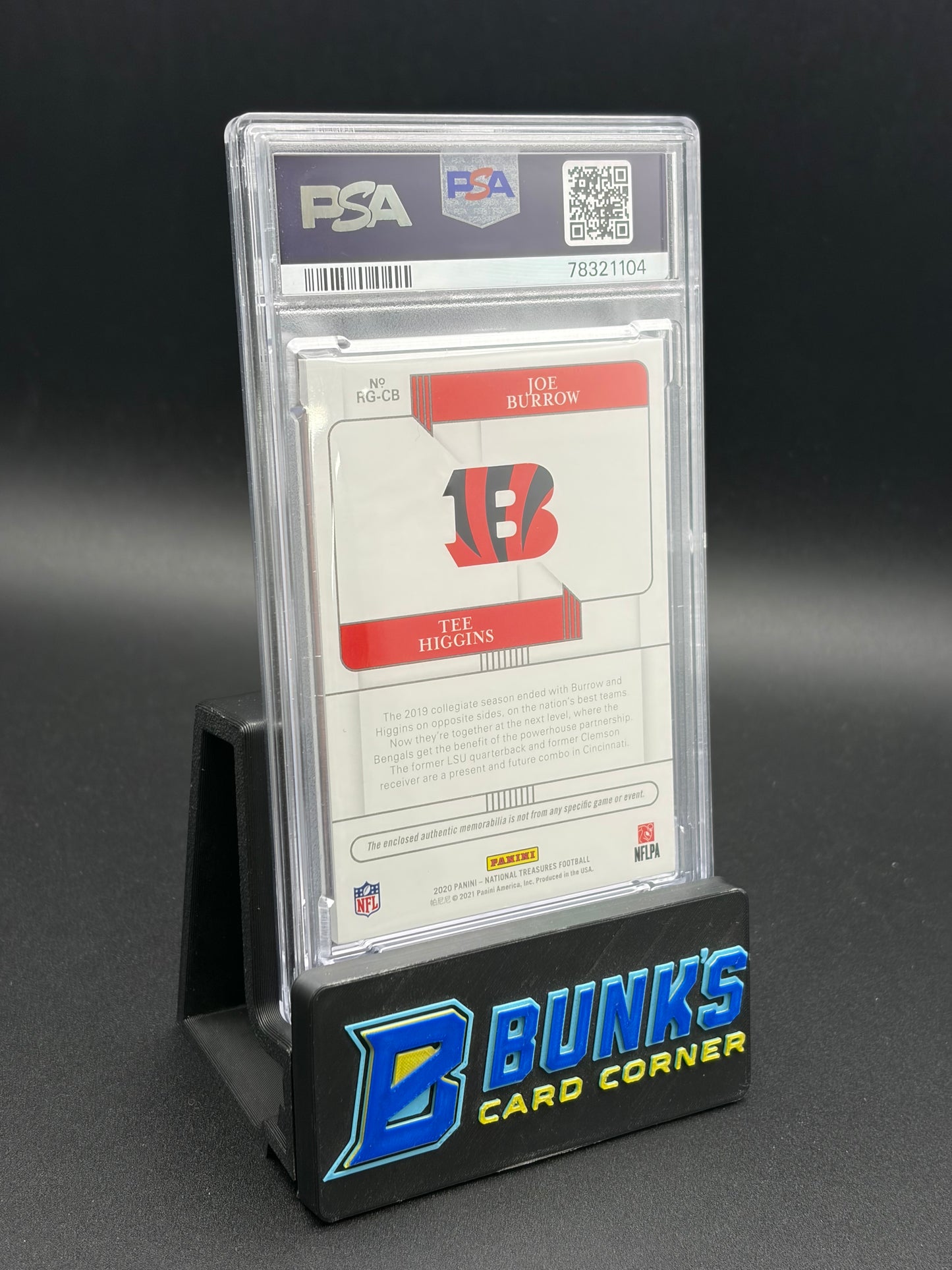 2020 Joe Burrow & Tee Higgins National Treasures PSA 9 RC 14/25