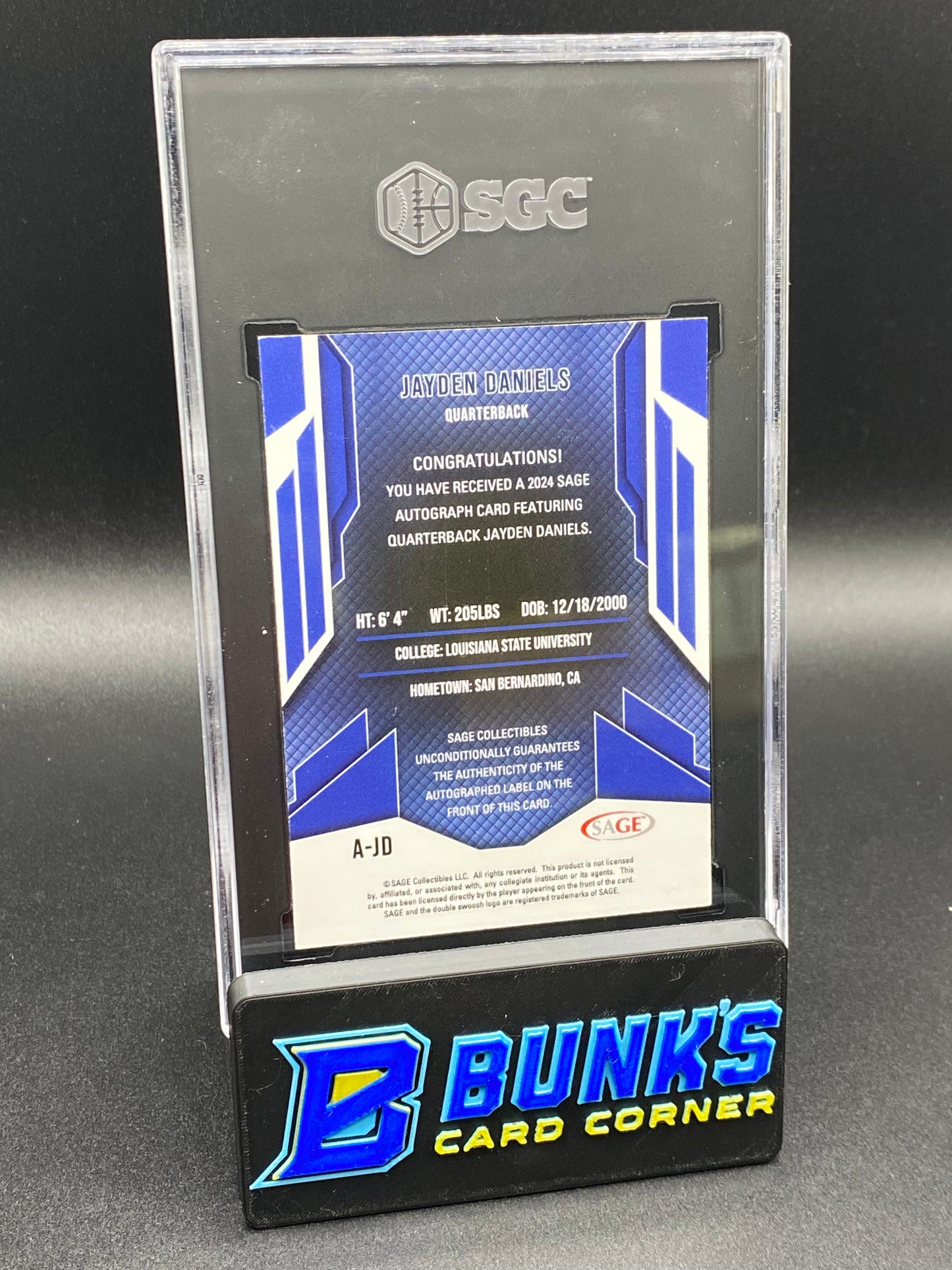 2024 Jayden Daniels Auto. SGC 10/9 (Box B55)
