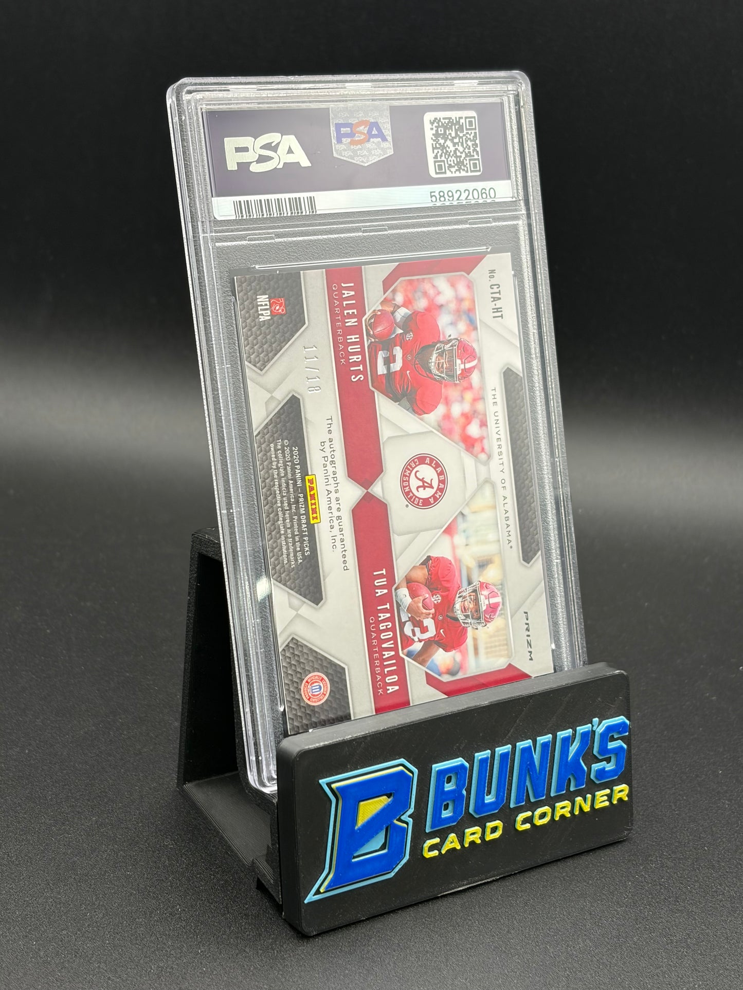 2020 Jalen Hurts & Tua Tagovailoa College Ties Green Ice PSA 10 11/18