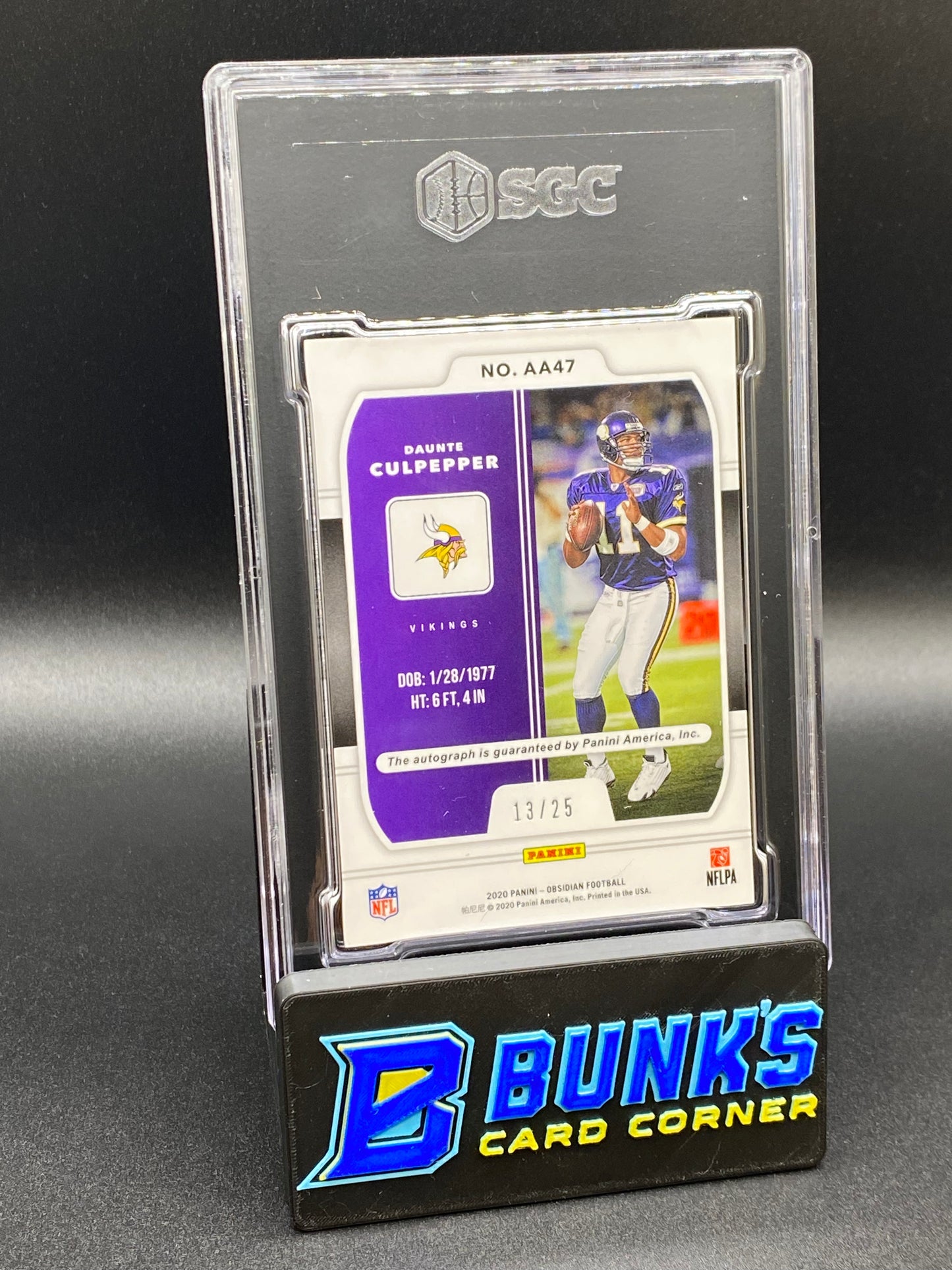 2020 Daunte Culpepper Aurora Auto. Electric Etch Yellow SGC 9.5 (Box B53)