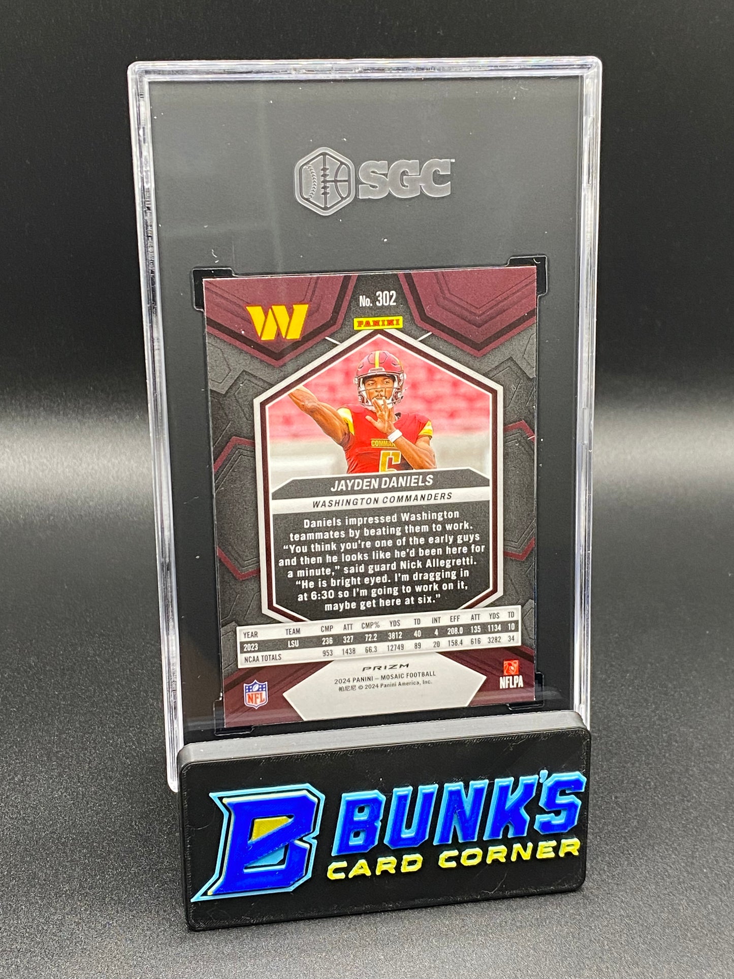 2024 Jayden Daniels Pink Camo Prizm RC SGC 9.5 (Box B53)