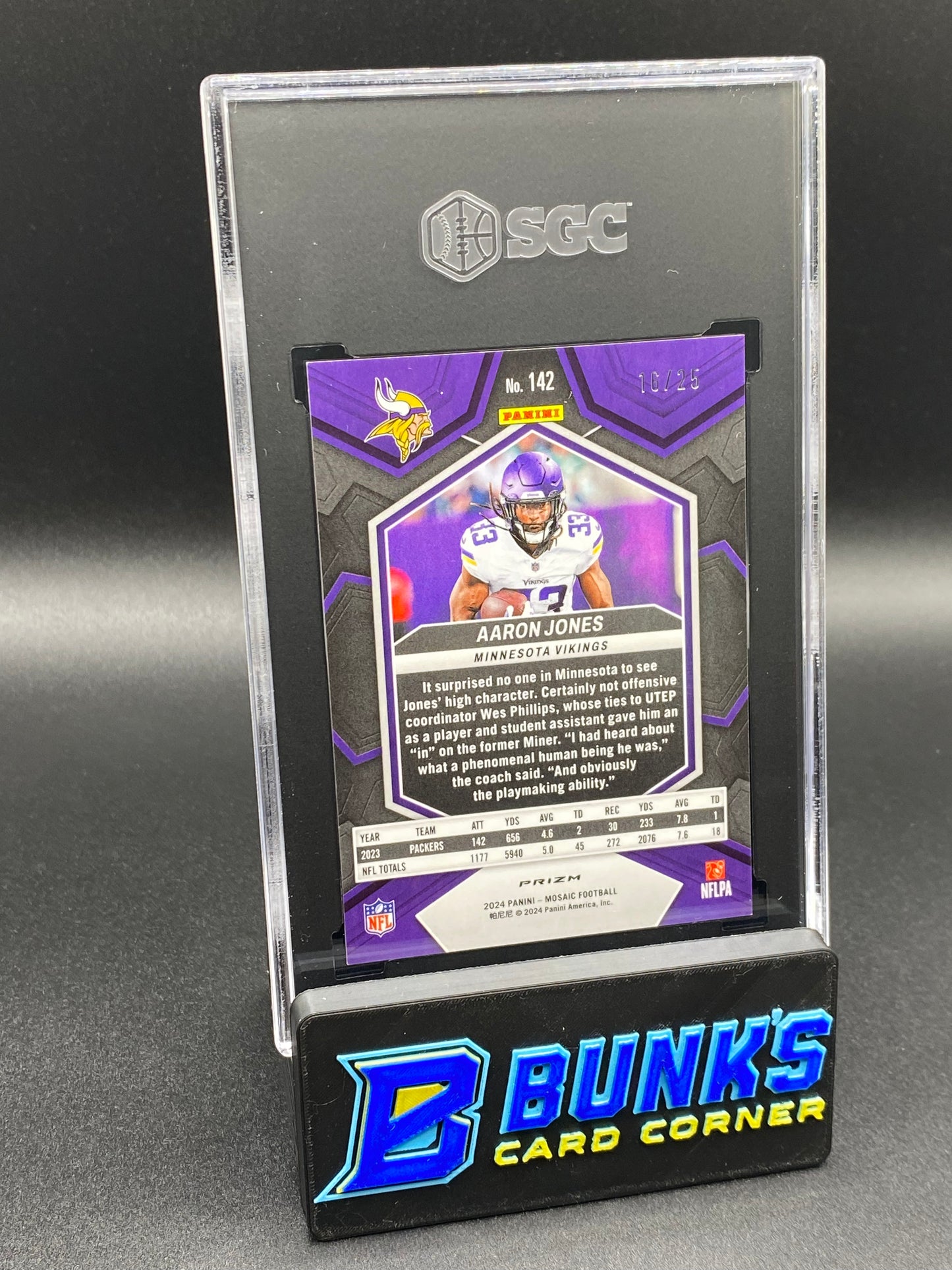 2024 Aaron Jones White Prizm SGC 10 (Box B56)