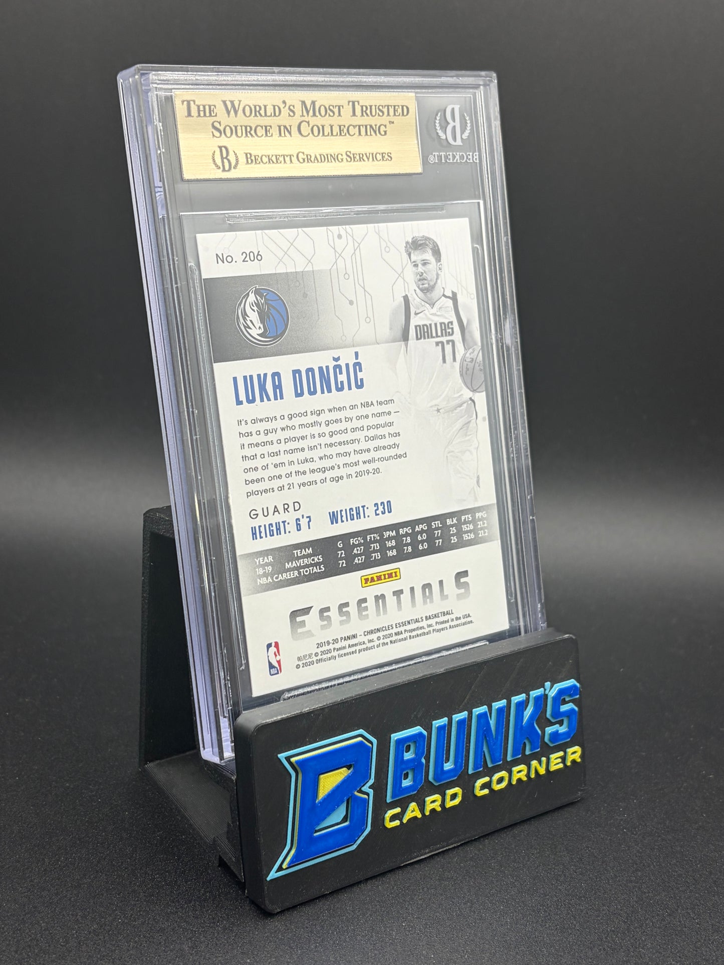 2019-20 Luka Doncic Essentials Pink Chronicles Beckett 9.5