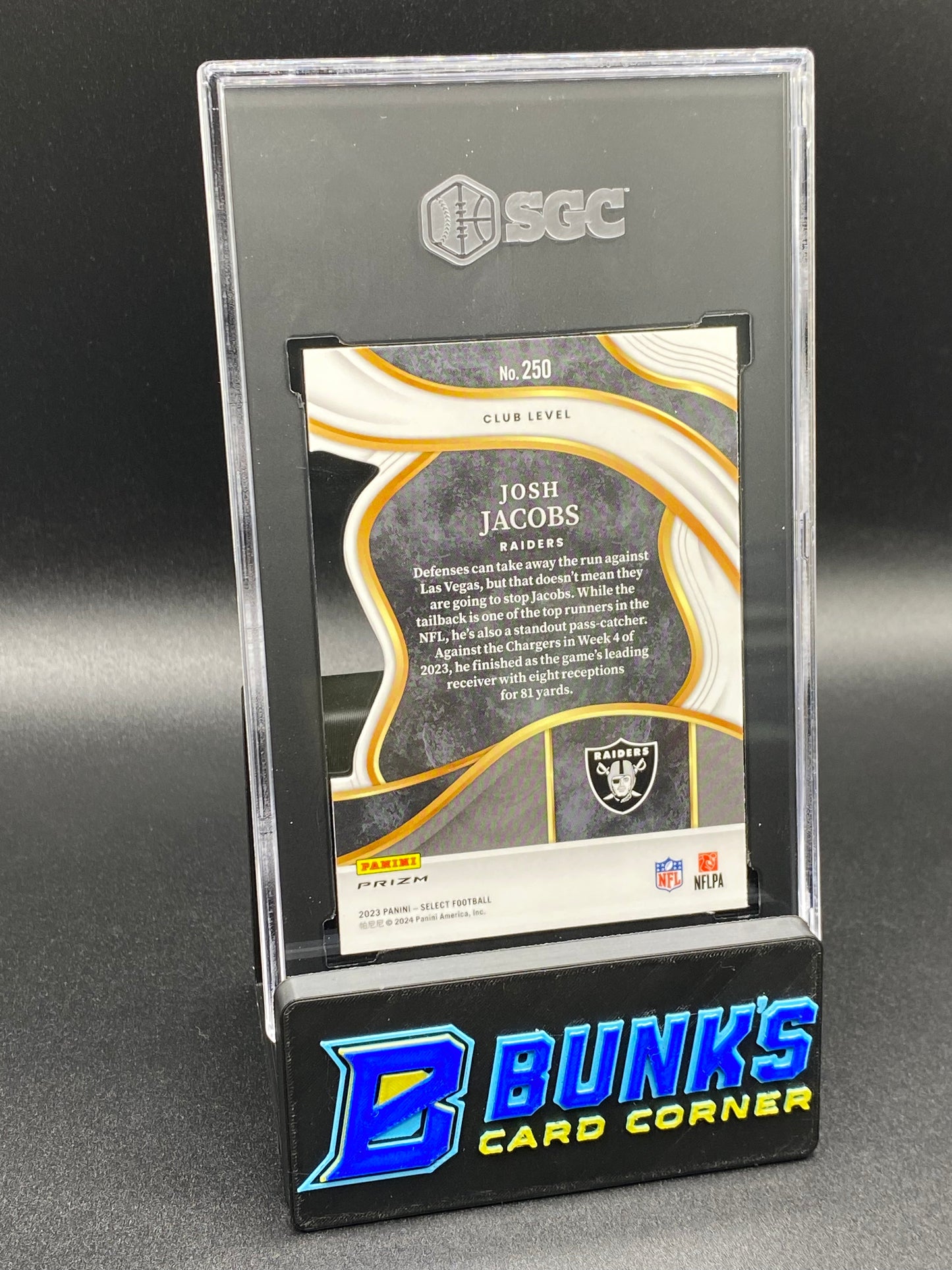 2023 Josh Jacobs Zebra Die-Cut Prizm SGC 9 (Box B58)